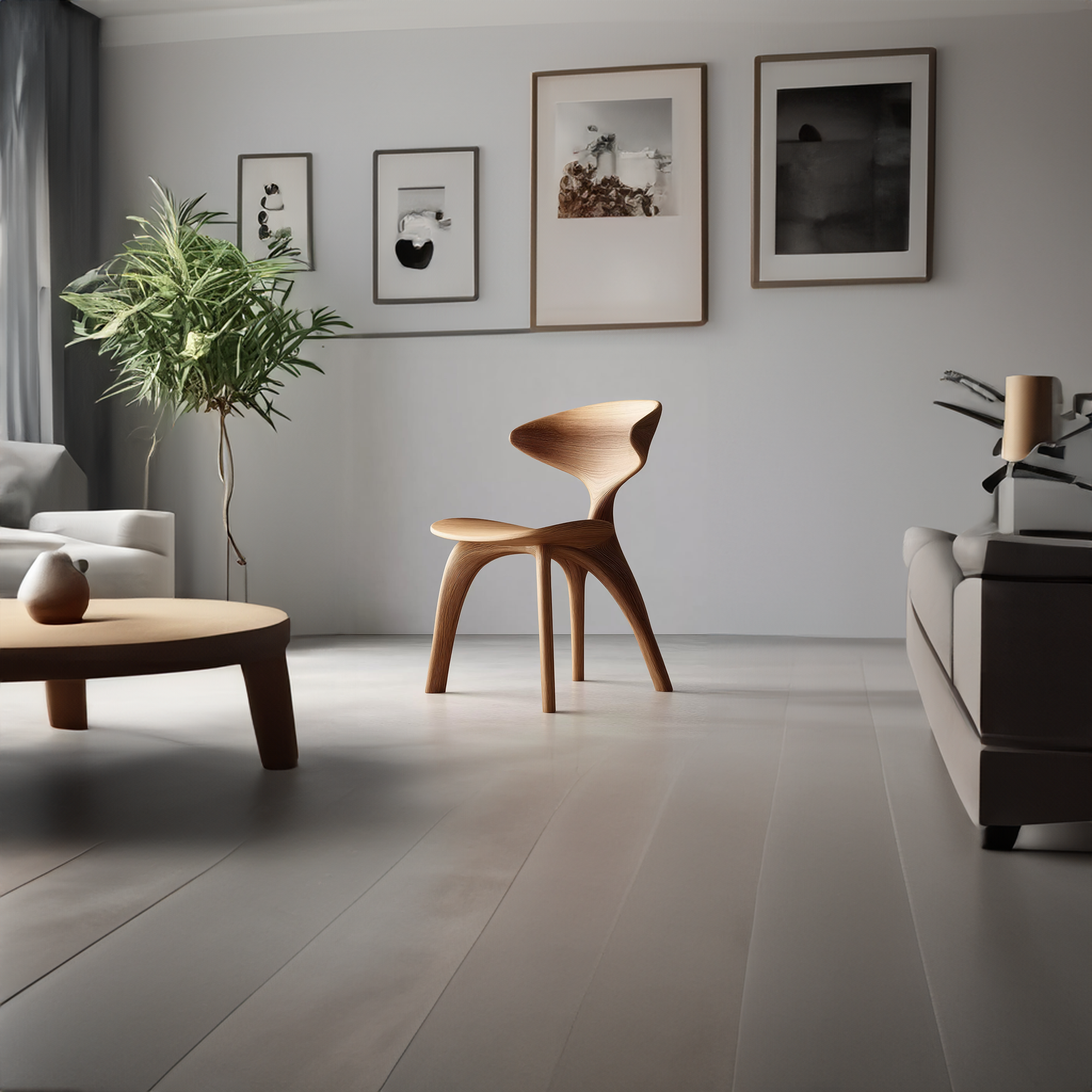 Organic Modern Artistic Chair Living Room Or Bedroom SINLKIWC007