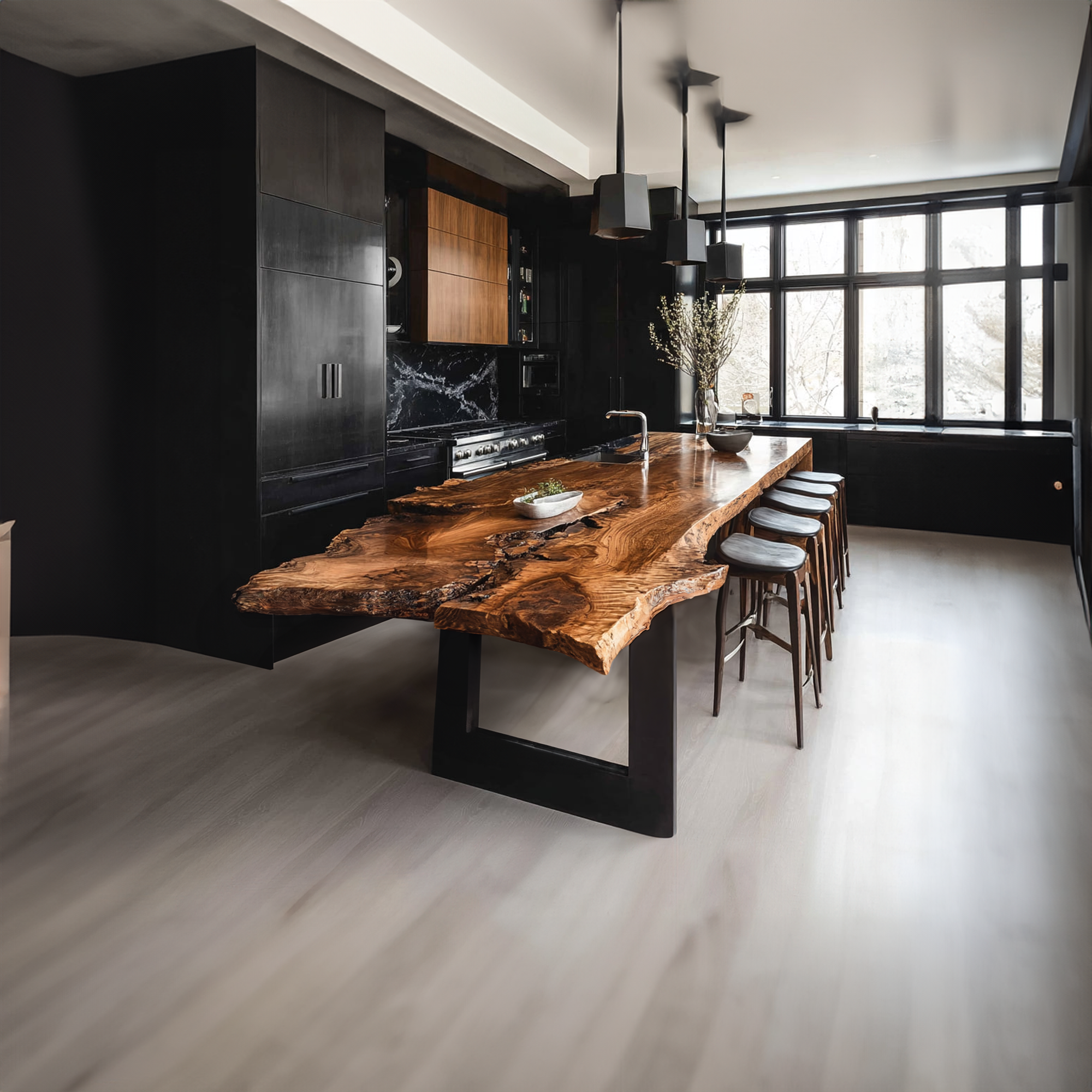 Dark Modern Kitchen Island Kitchen Or Chef Studio SINLKIBE112