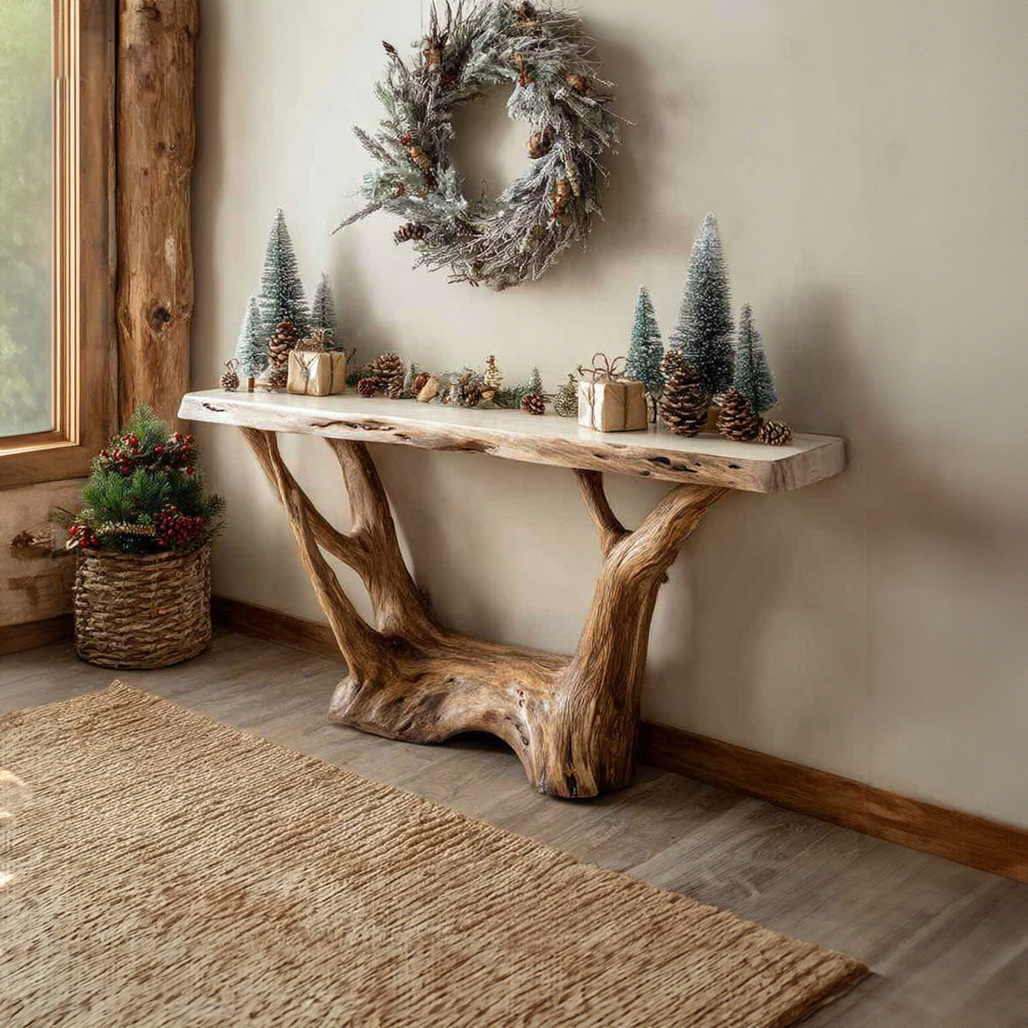 Rustic Console Table Hallway Or Entryway Christmas SINLKICS252