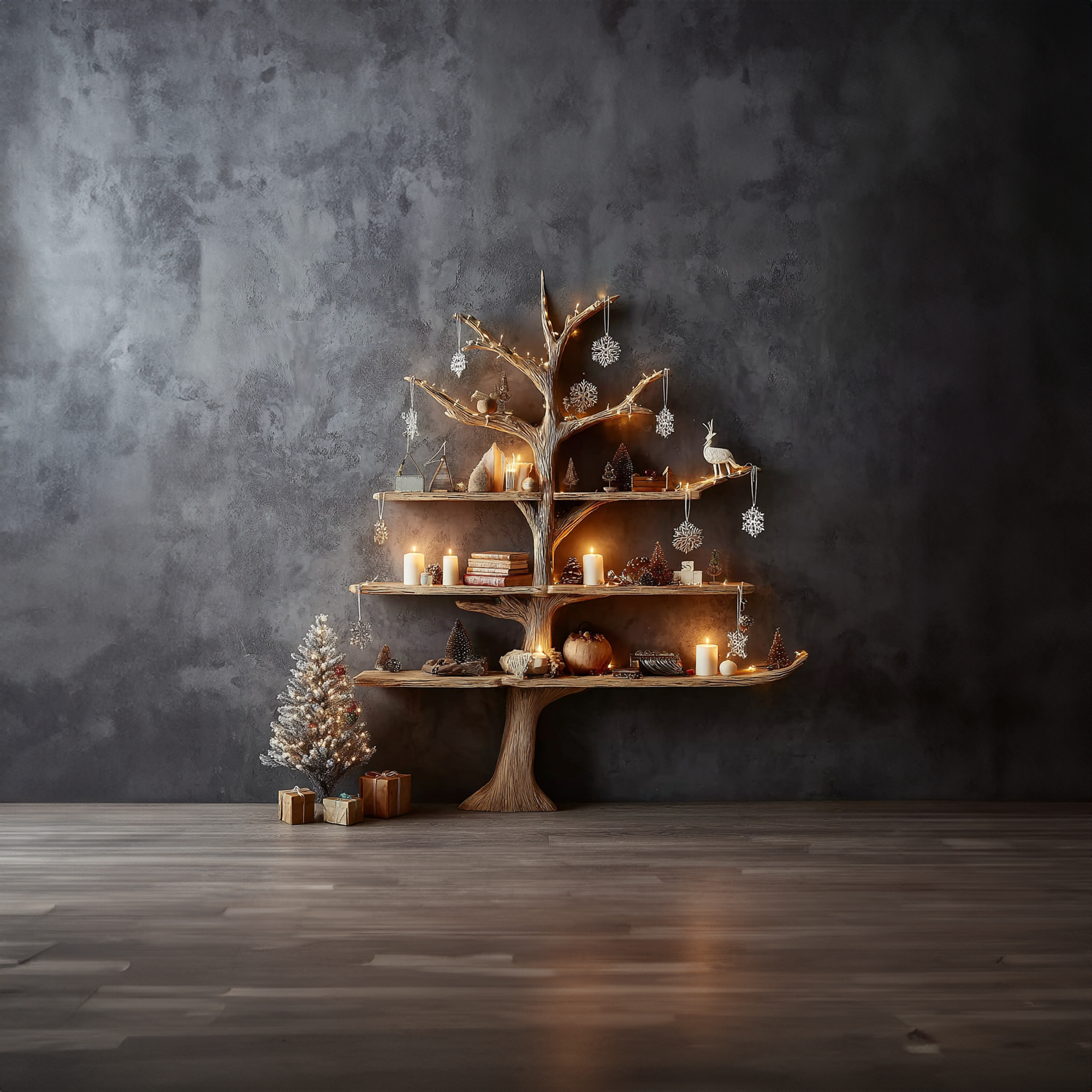 Rustic Tree Bookshelf Seasonal Home Office Living SINLKITB275