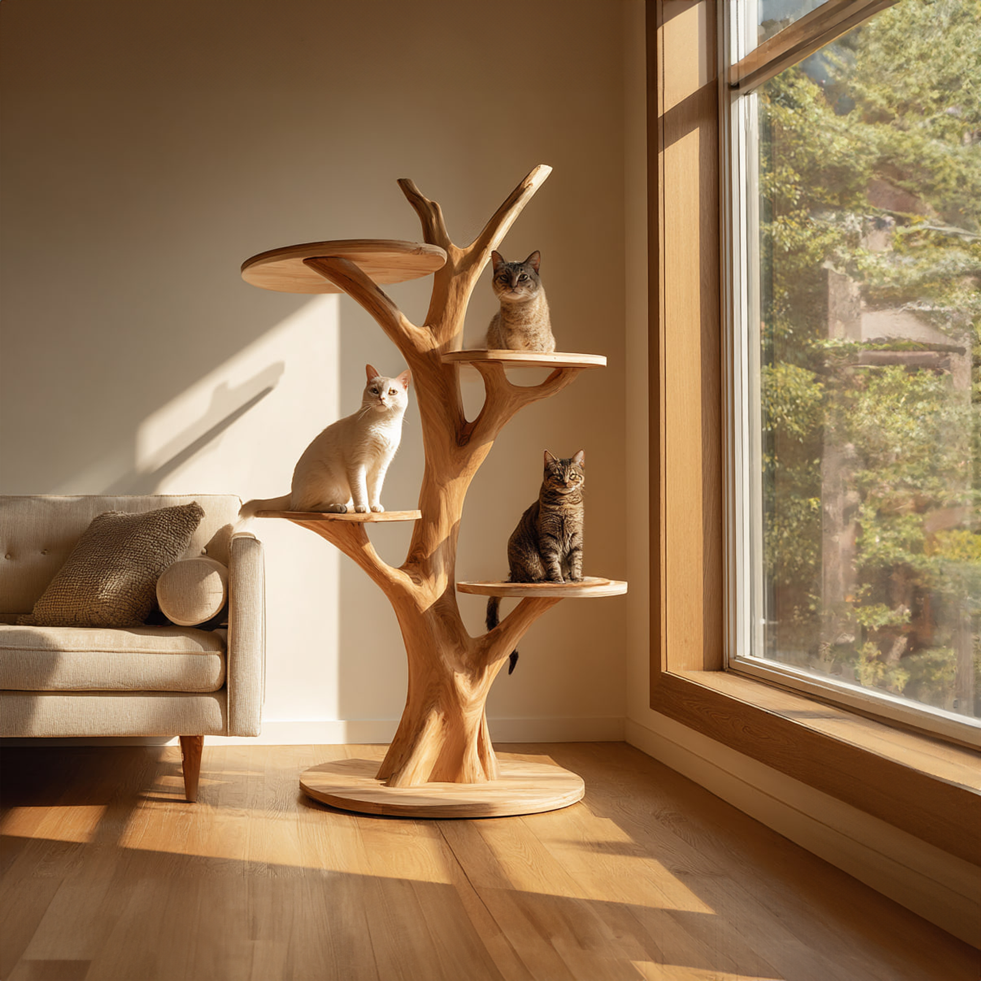 Rustic Cat Tower Tree Inspired Furniture Living Room SINLKITT050