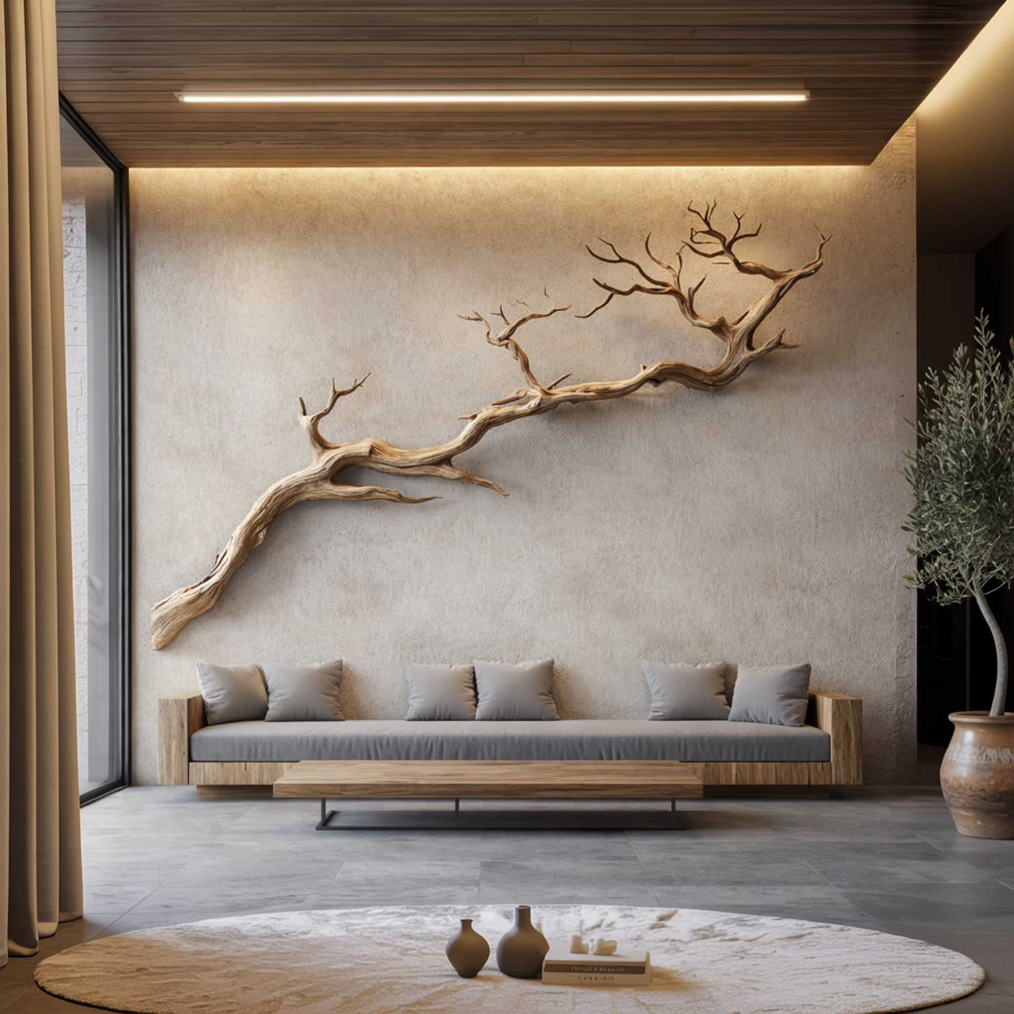 Nature Inspired Solid Wood Wall Art Sculptural Living Space Decor SINLKIWD031