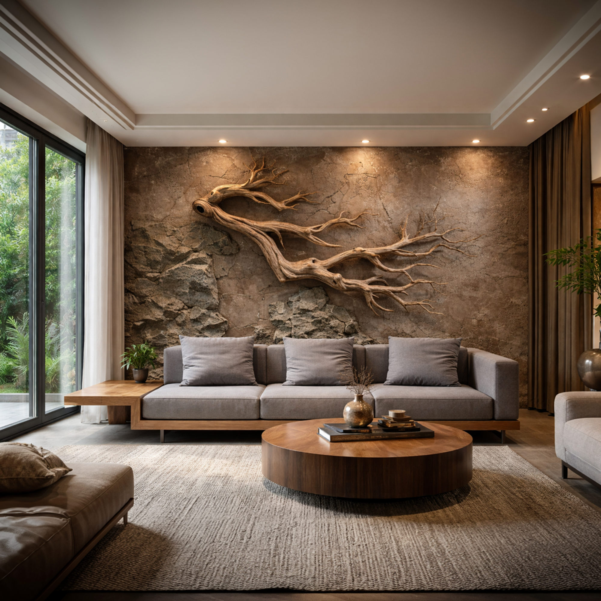 Freeform Wood Branch Wall Art Natural Sculptural Interior Decor SINLKIWD033