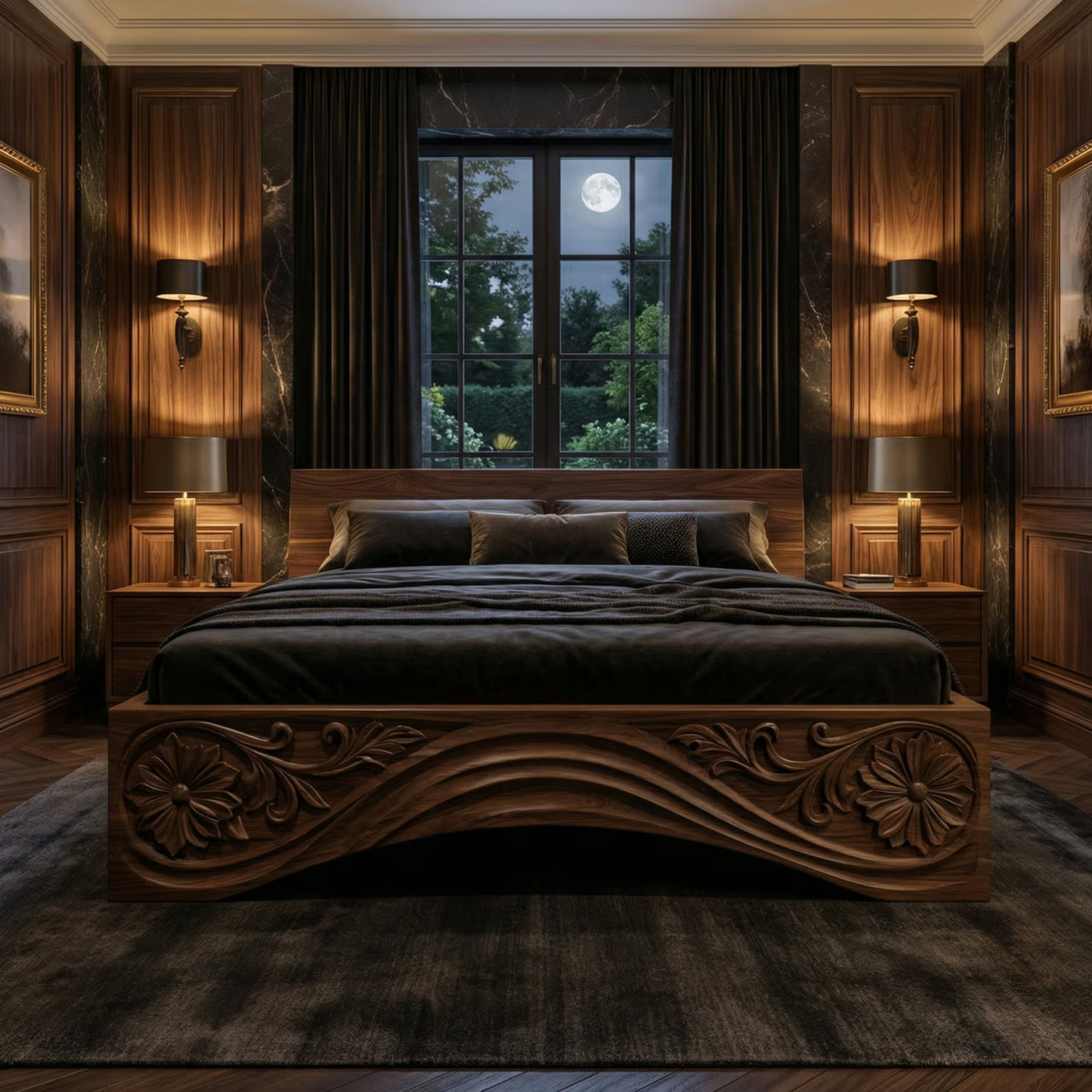 Rustic King Size Bed Frame For Bedroom And Home Interior SINLKIWB106