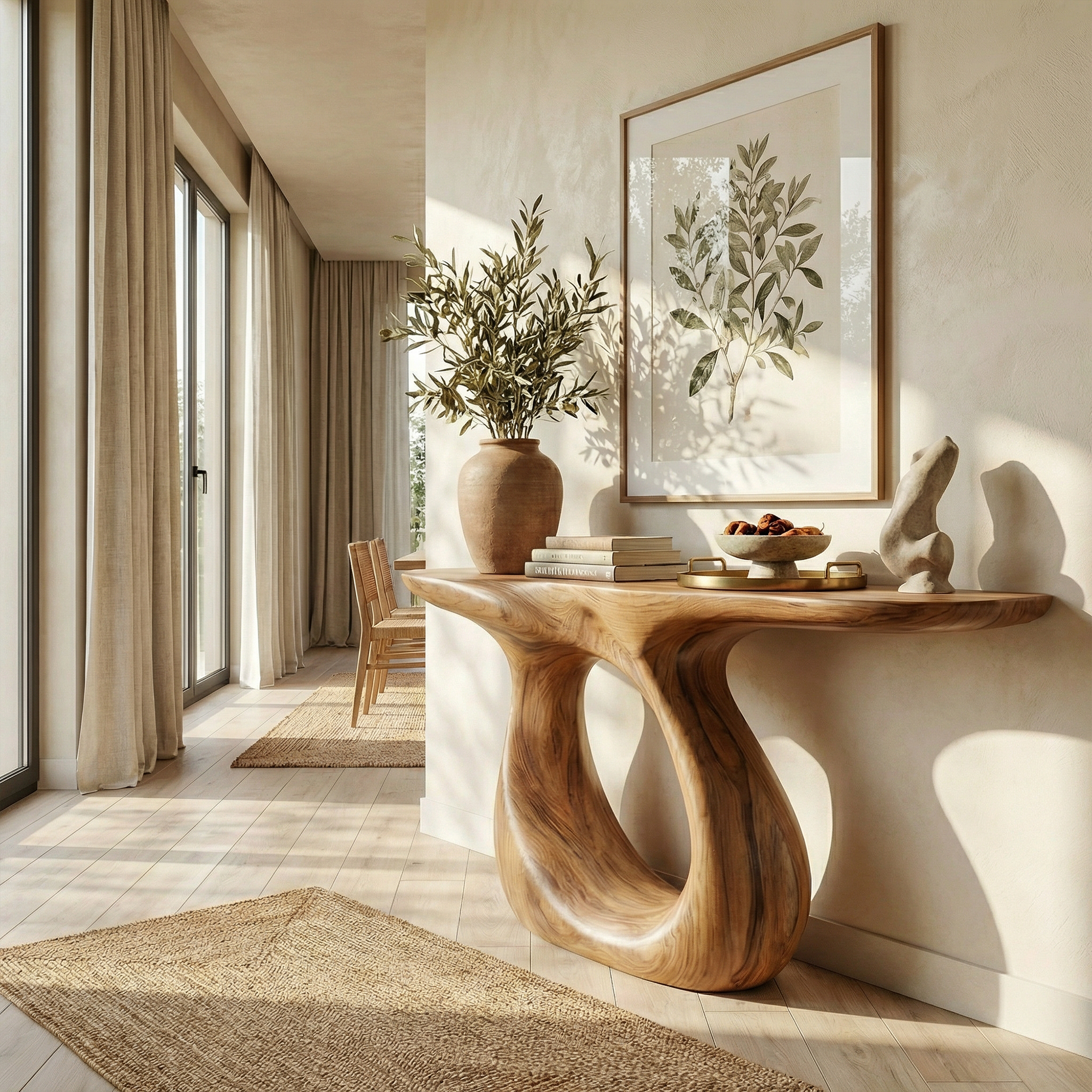 Organic Ring Base Console Table Entryway Hallway Living Room SINLKICS504