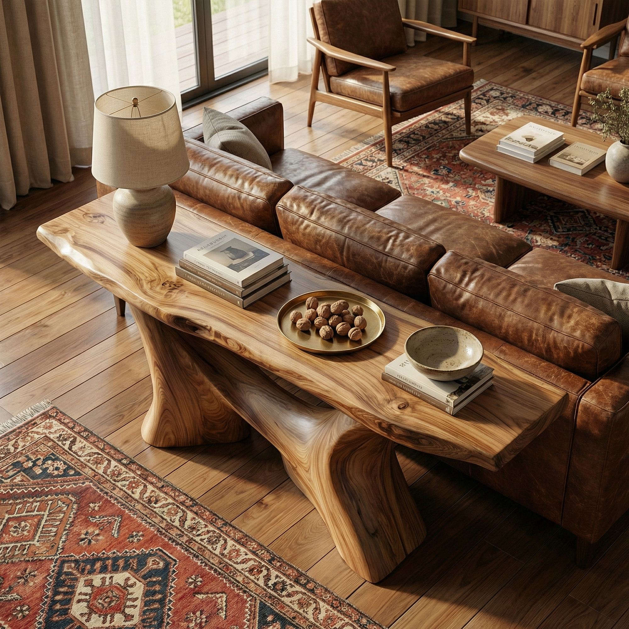 Modern Organic Sculptural Console Table Entryway Hallway Living Room SINLKICS510