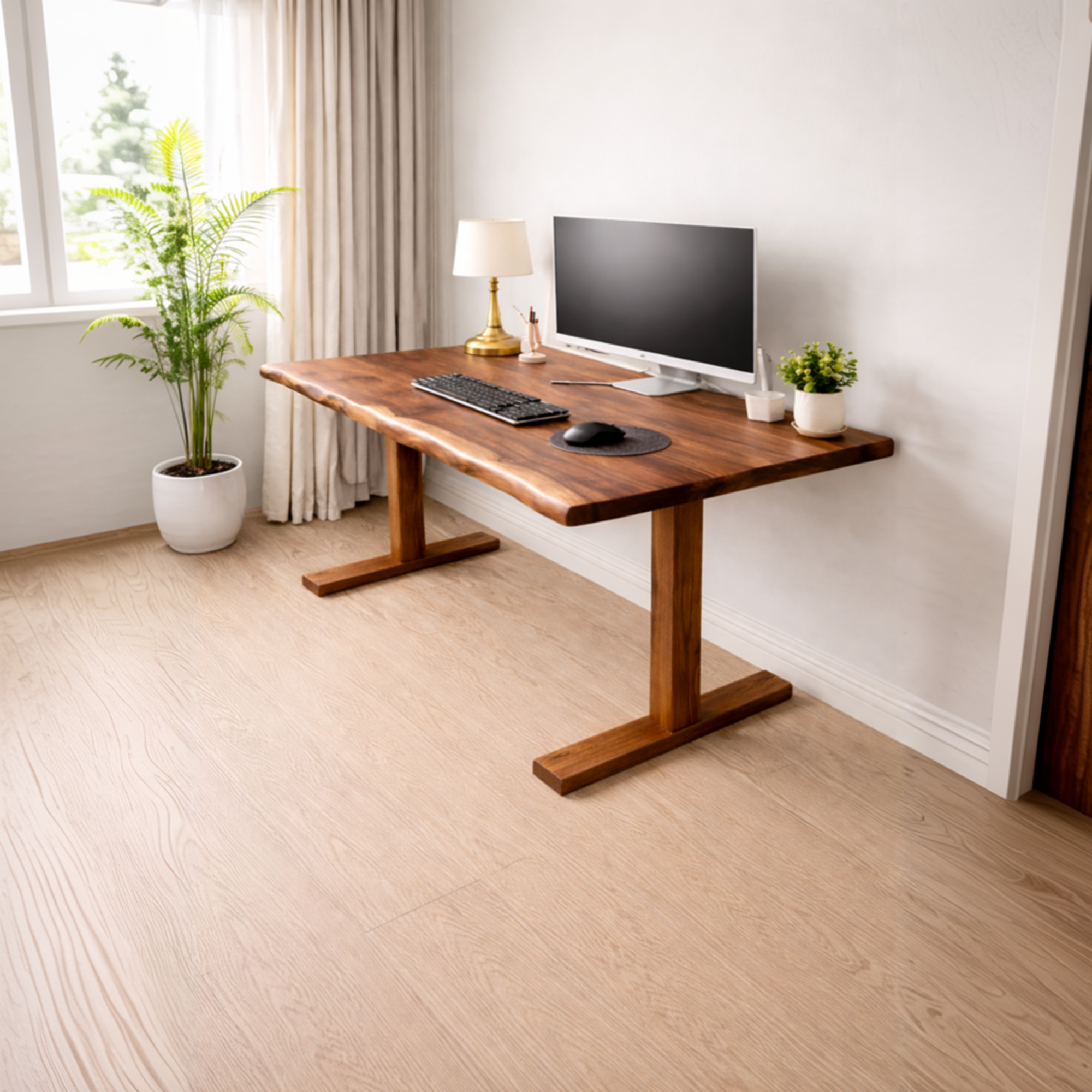 Rustic Live Edge Desk For Home Office And Study Room SINLKIDK084