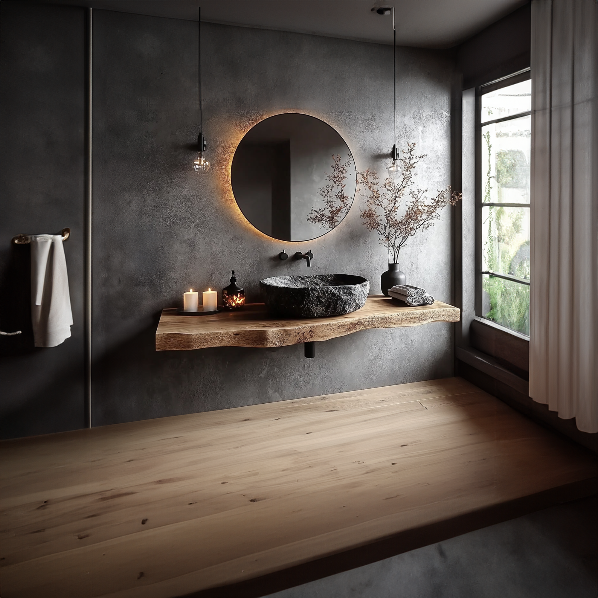 Mid Century Floating Vanity Bathroom Modern Washroom Entryway SINLKIBRV192