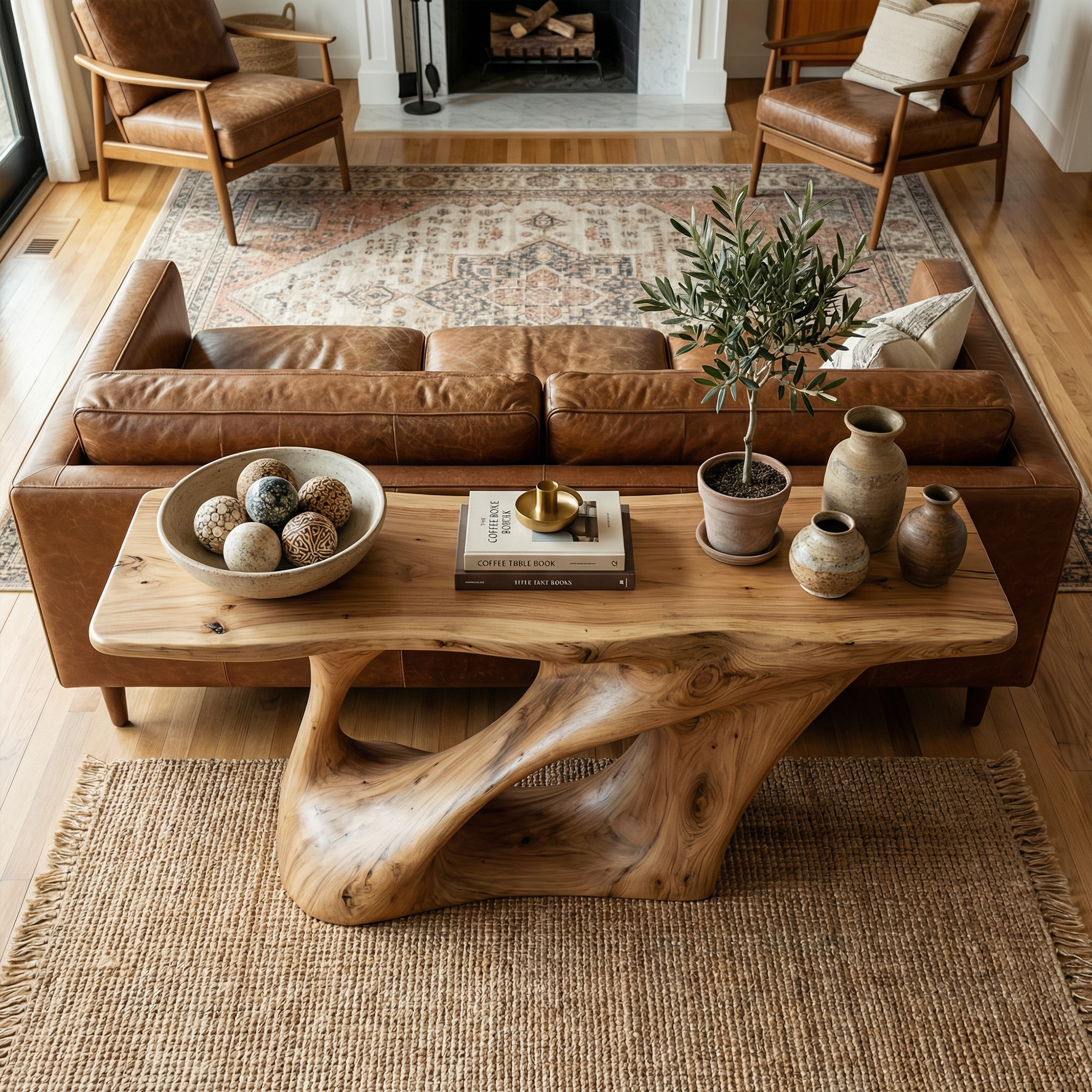 Organic Twisted Base Console Table Entryway Hallway Living Room SINLKICS514