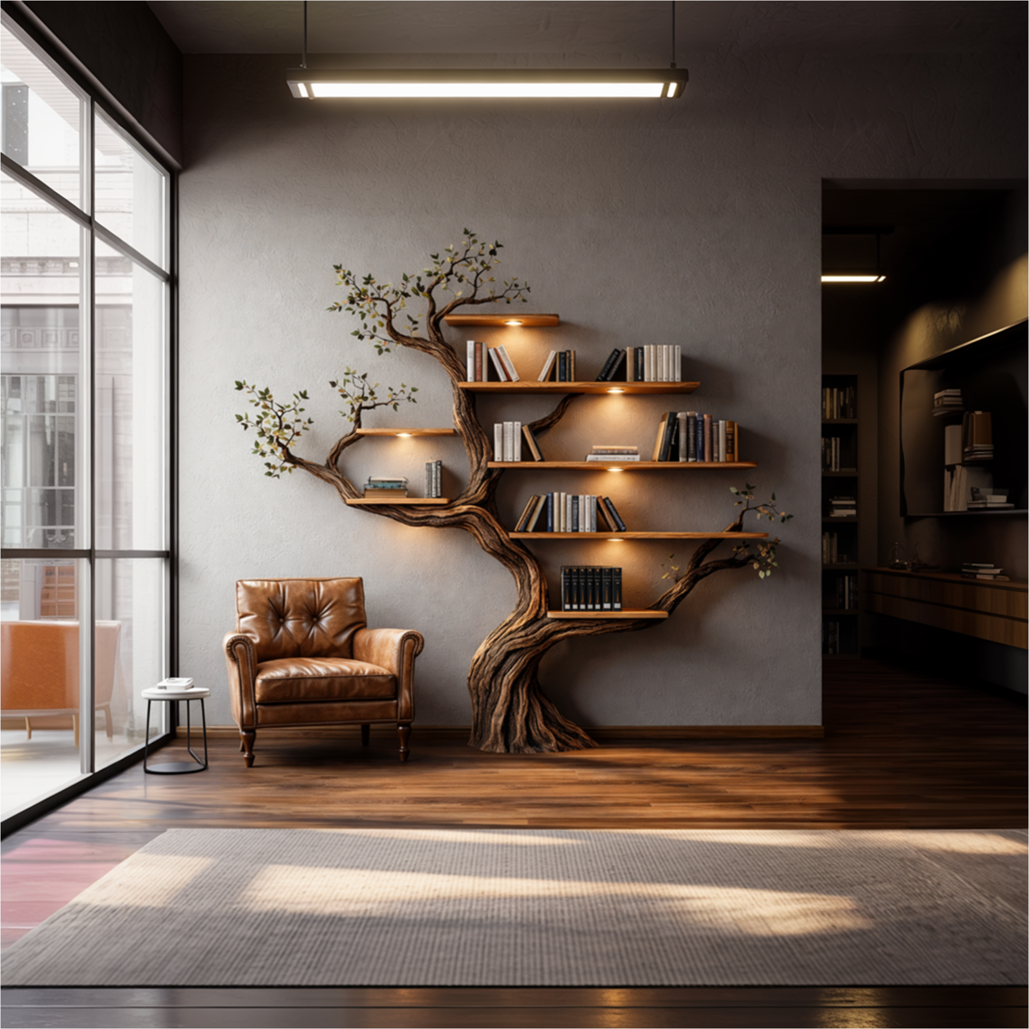 Modern Organic Living Room Interior Flowing Sculptural Wall Feature SINLKITB690