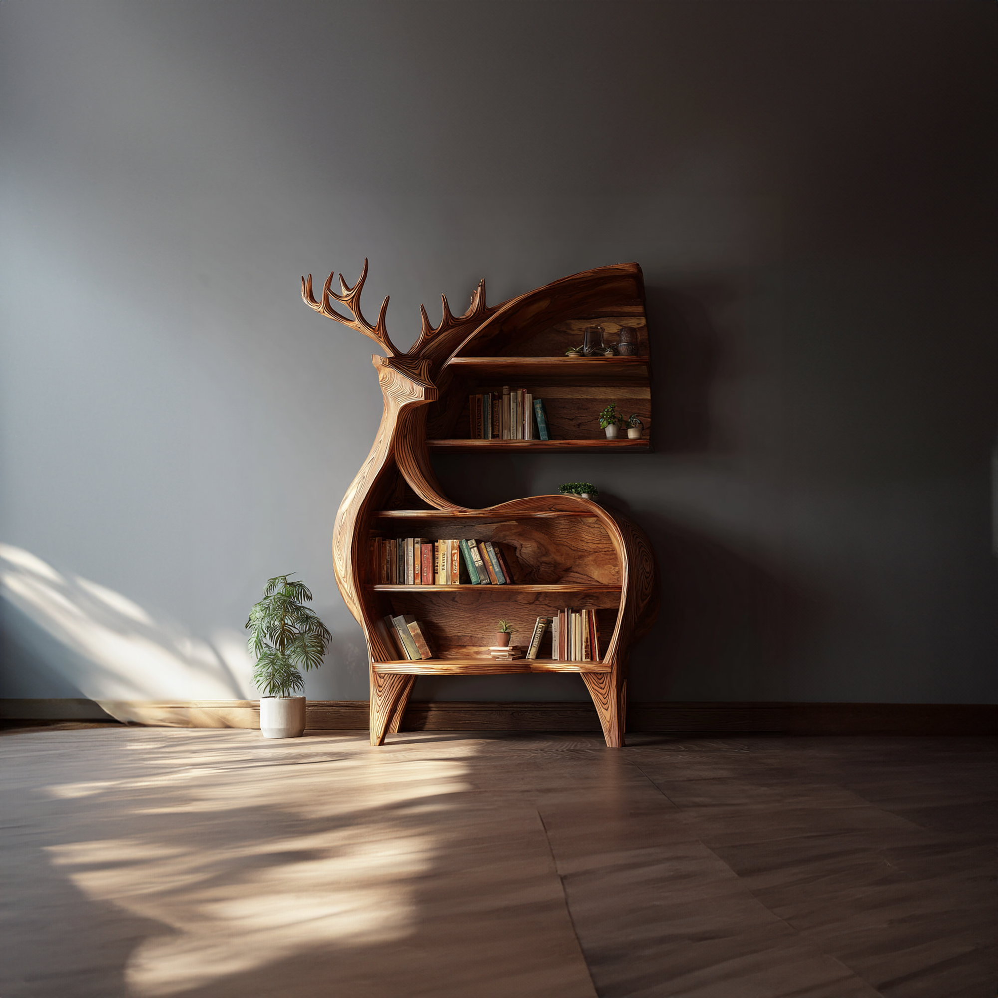 Rustic Deer Themed Bookshelf Children’s Room SINLKISC104
