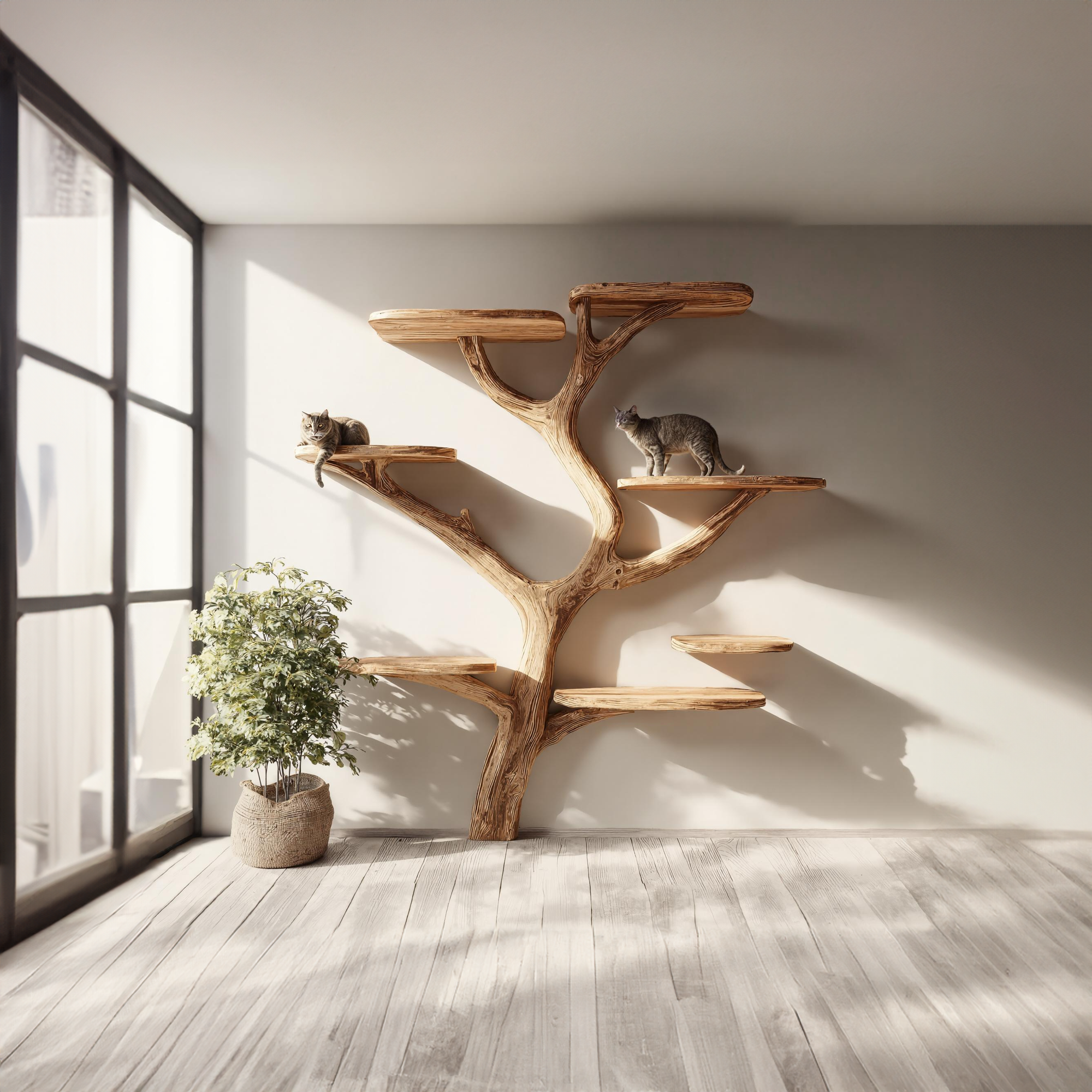 Rustic Cat Tree Perch Living Room Pet Friendly Decor SINLKITT054