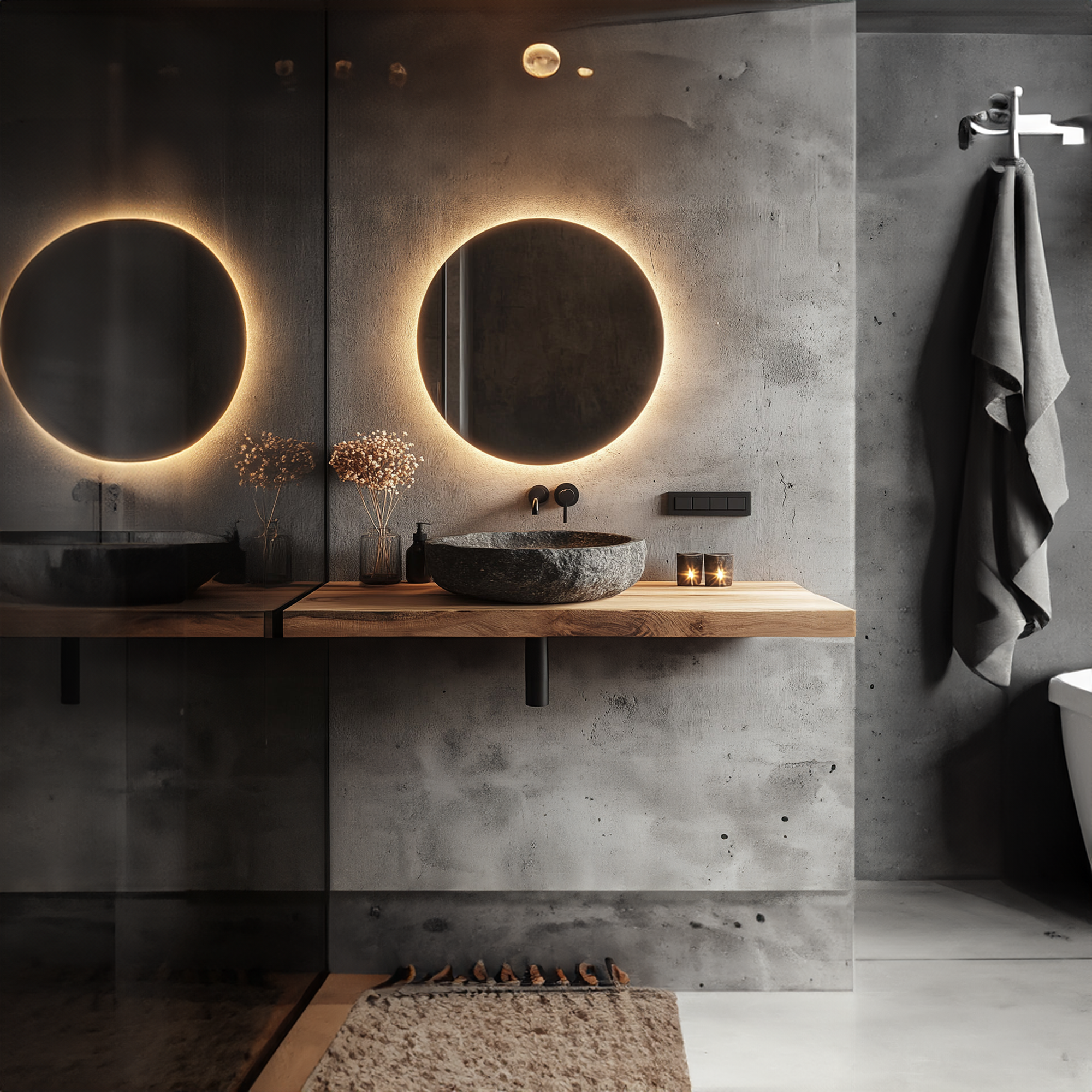 Rustic Floating Bathroom Vanity Modern Washroom Space SINLKIBRV190