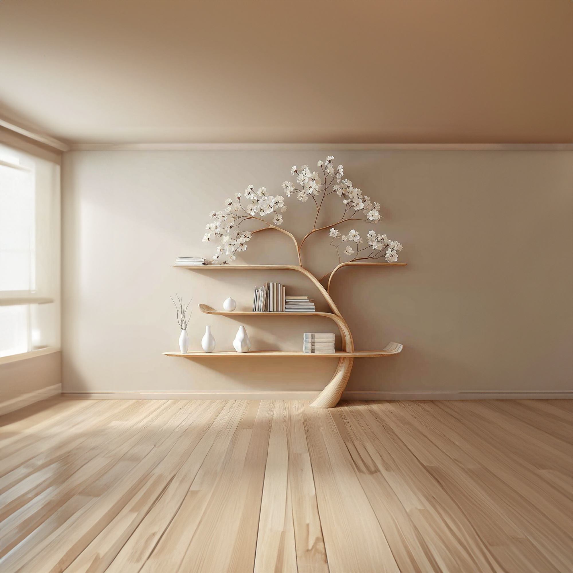 Mid Century Tree Bookshelf Modern Living Bedroom SINLKITB270