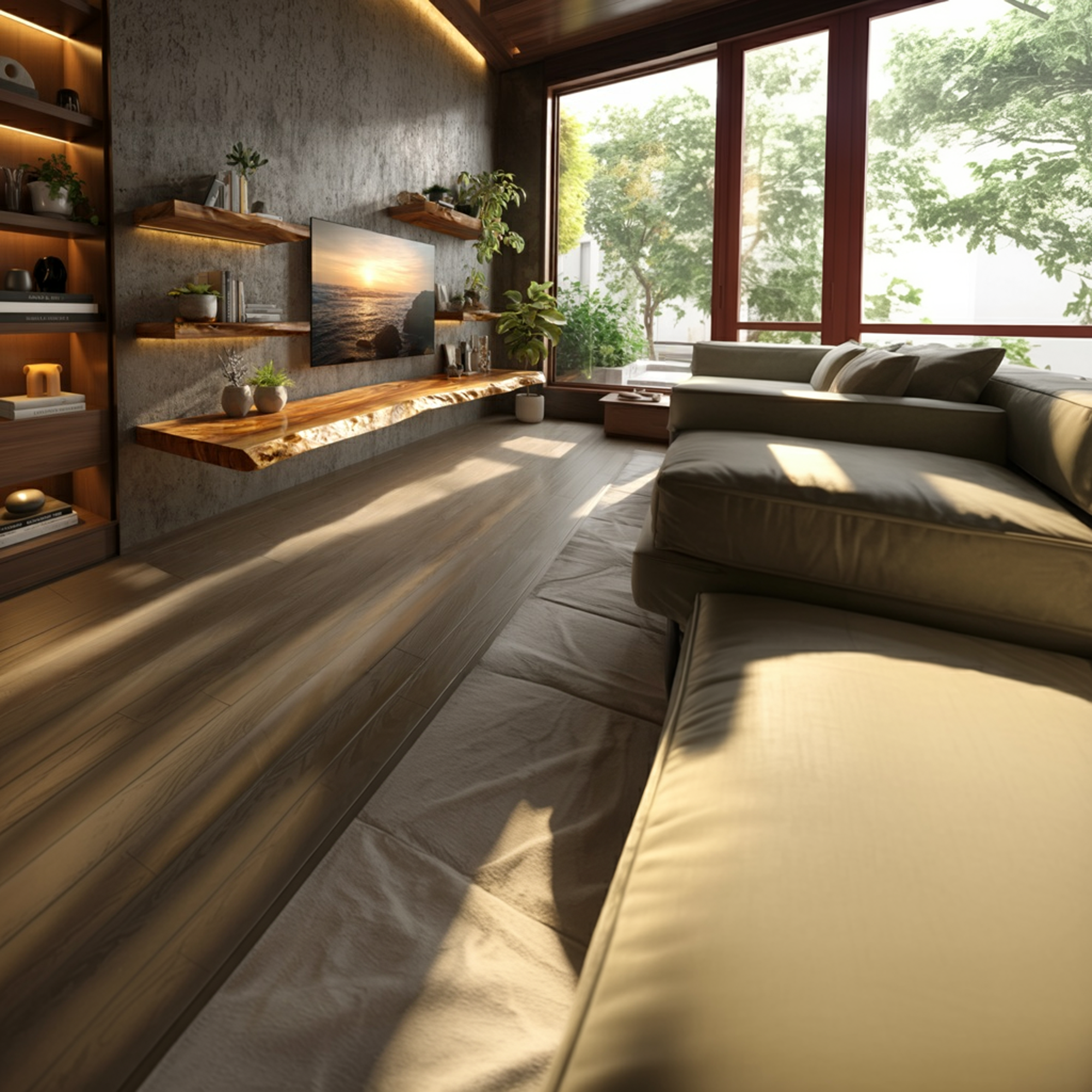 Rustic Artistic Live Edge Floating TV Shelf Solid Wood Living Room Interior Signature Furniture SINLKIFL404