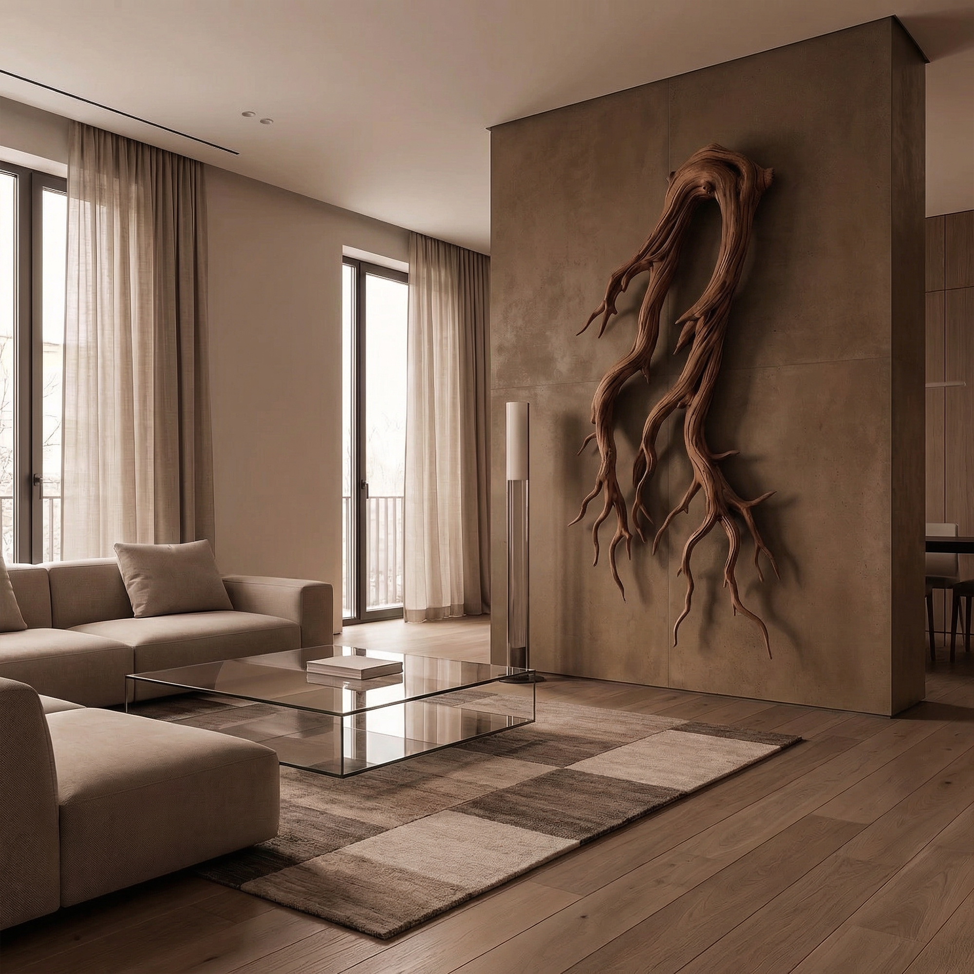 Rustic Root Wood Wall Sculpture Living Room And Entryway SINLKIWD054