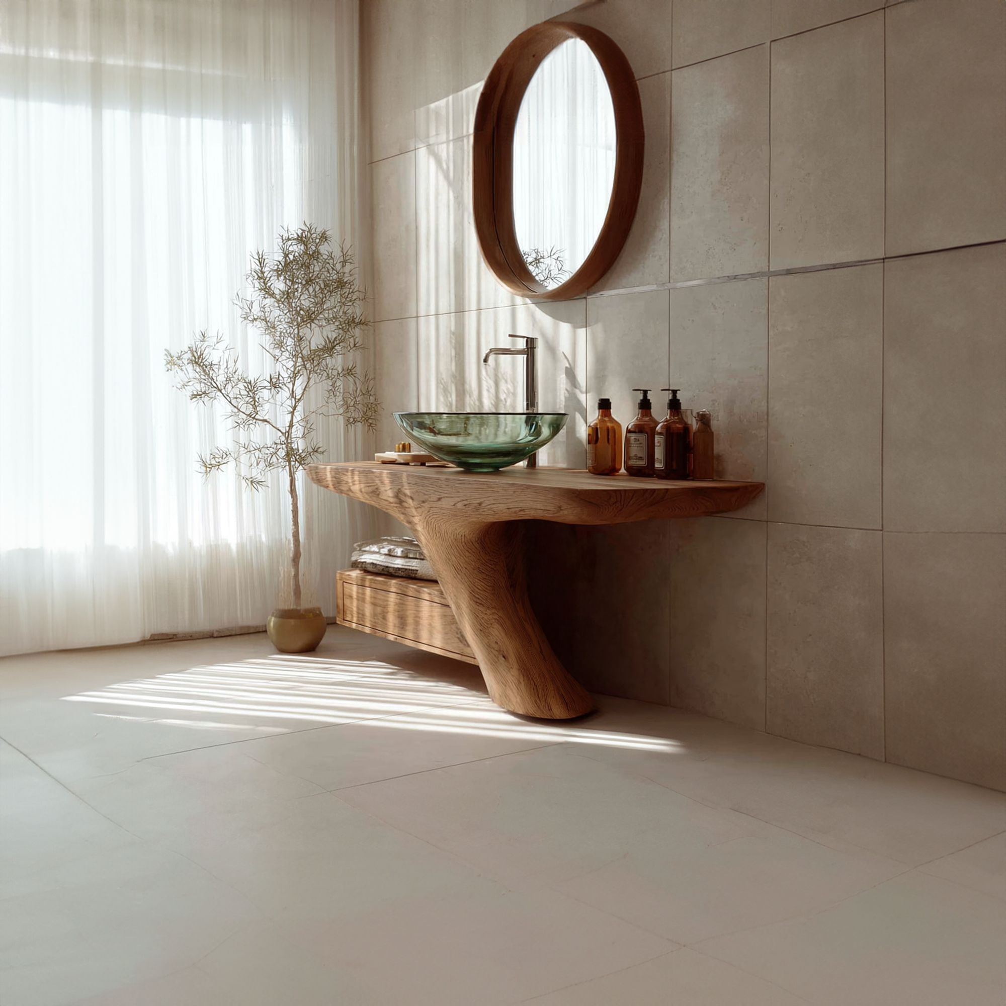 Rustic Minimalist Storage Vanity Bathroom SINLKIBRV130