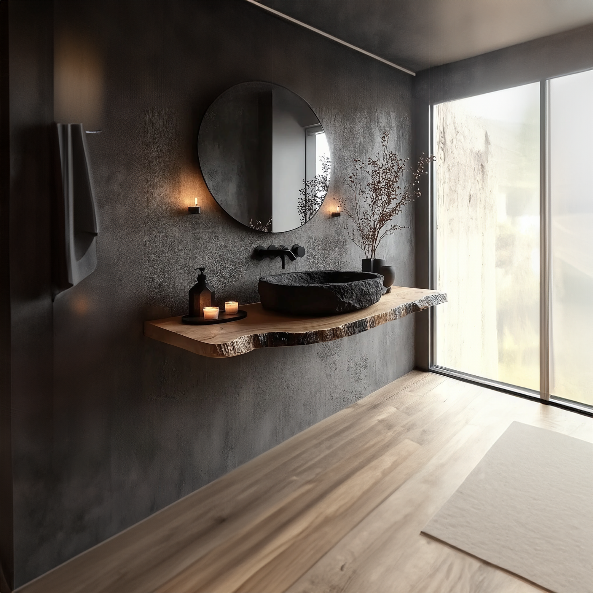 Rustic Floating Bathroom Vanity Modern Washroom SINLKIBRV193