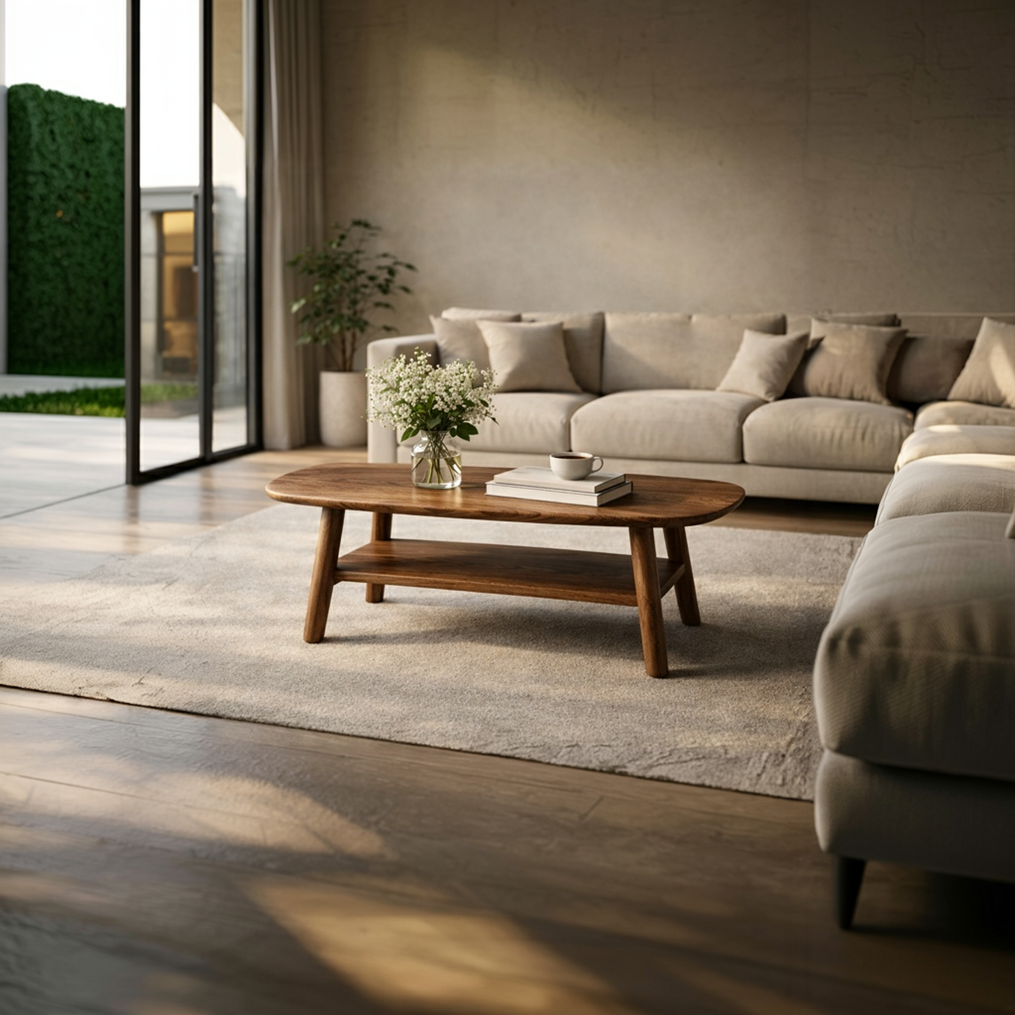 Mid Century Solid Wood Coffee Table Modern Living Room Interior SINLKICF283