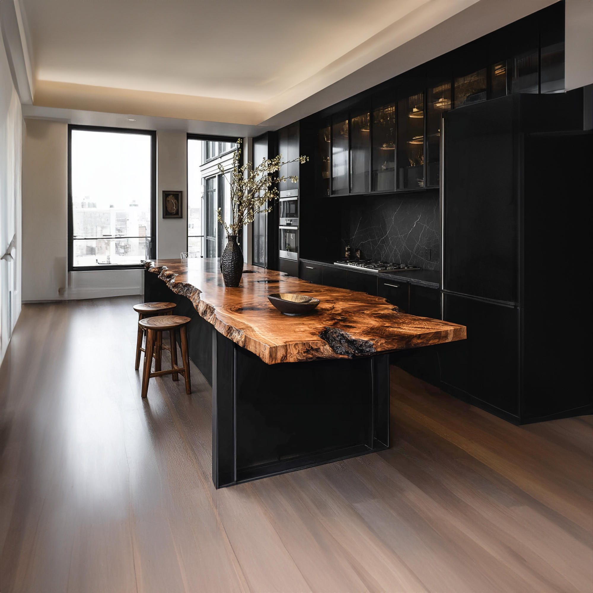 Luxury Live Edge Kitchen Island Kitchen Or Cooking Space SINLKIBE110