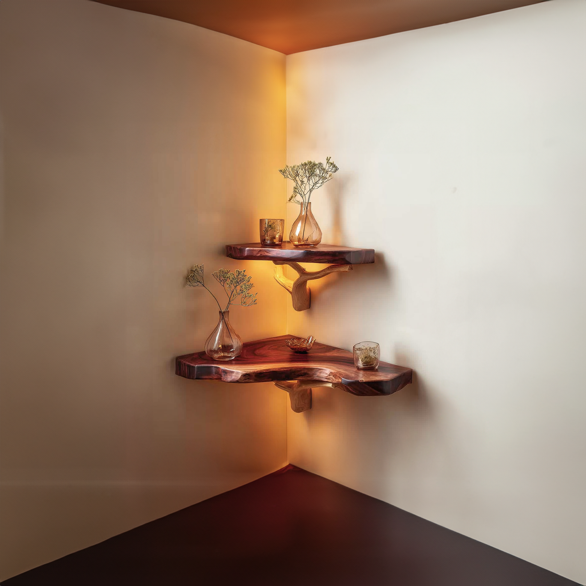 Rustic Corner Floating Shelf Living Room SINLKIFL115
