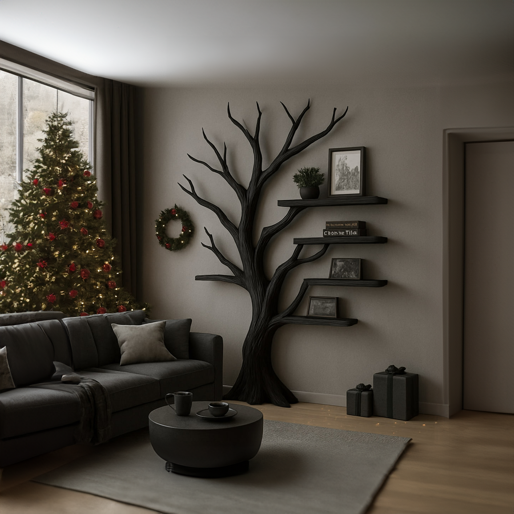 Rustic Decorative Tree Bookshelf Home Office Holiday Style SINLKITB495