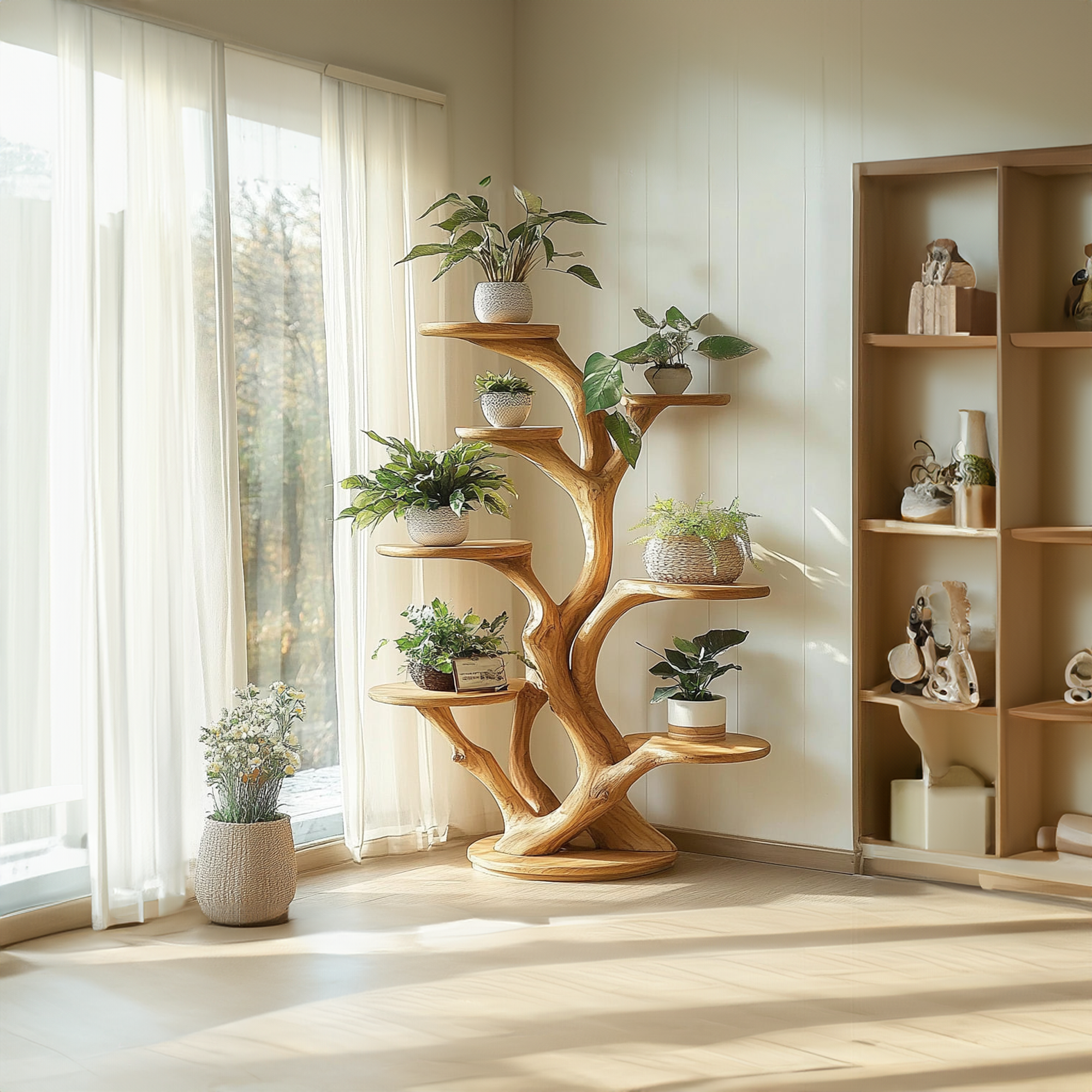 Rustic Organic Tree Stand Botanical Room Accent SINLKITT076