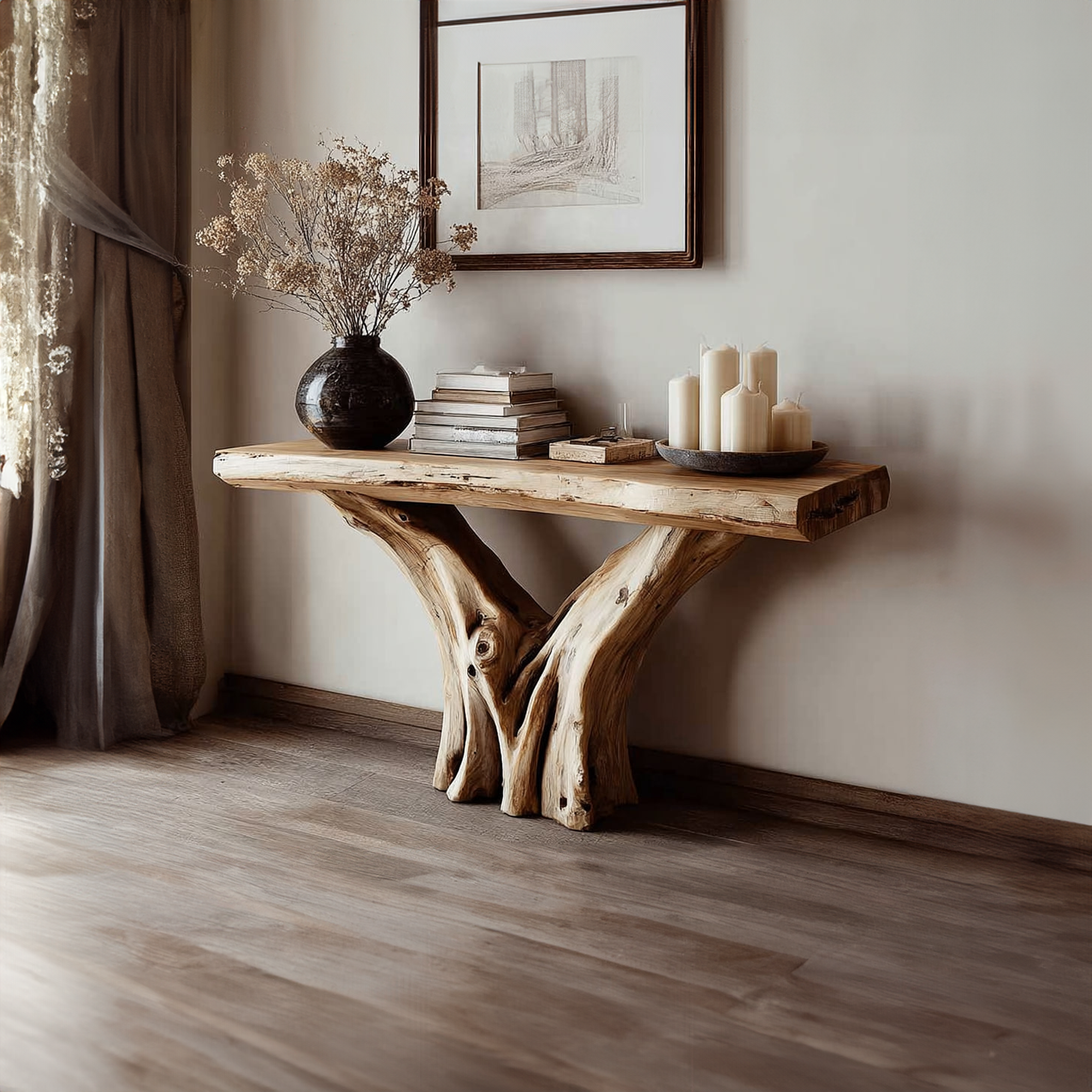 Rustic Console Table Living Room And Entryway Decor SINLKICS249