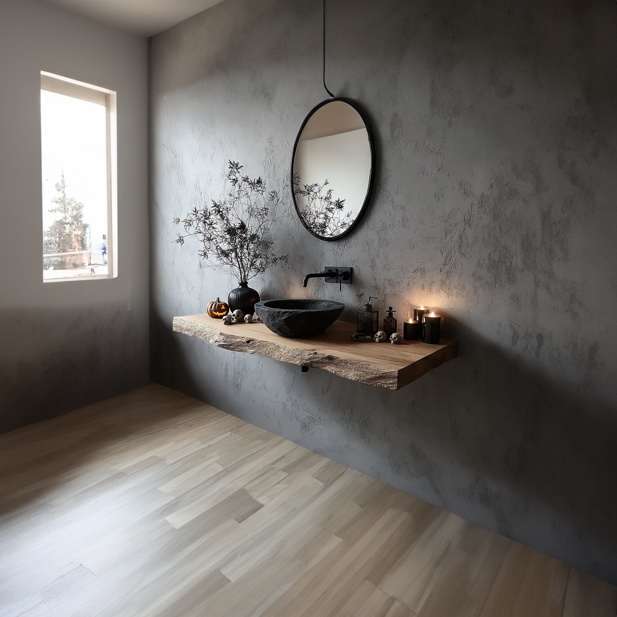 Rustic Floating Shelf Basin Vanity Bathroom SINLKIBRV145