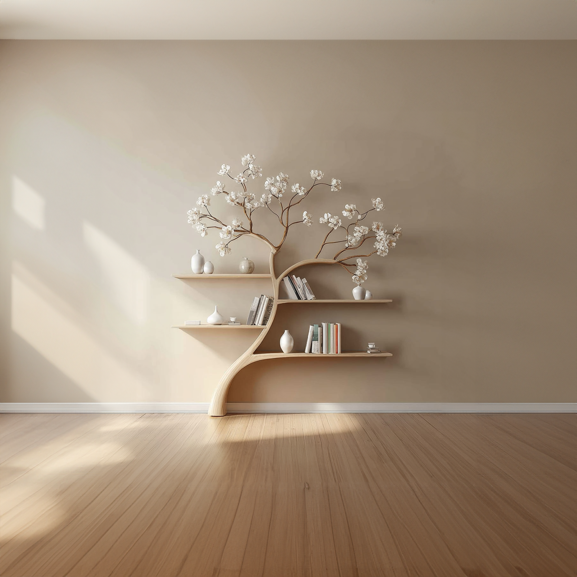 Rustic Tree Bookshelf Living Study Bedroom SINLKITB268