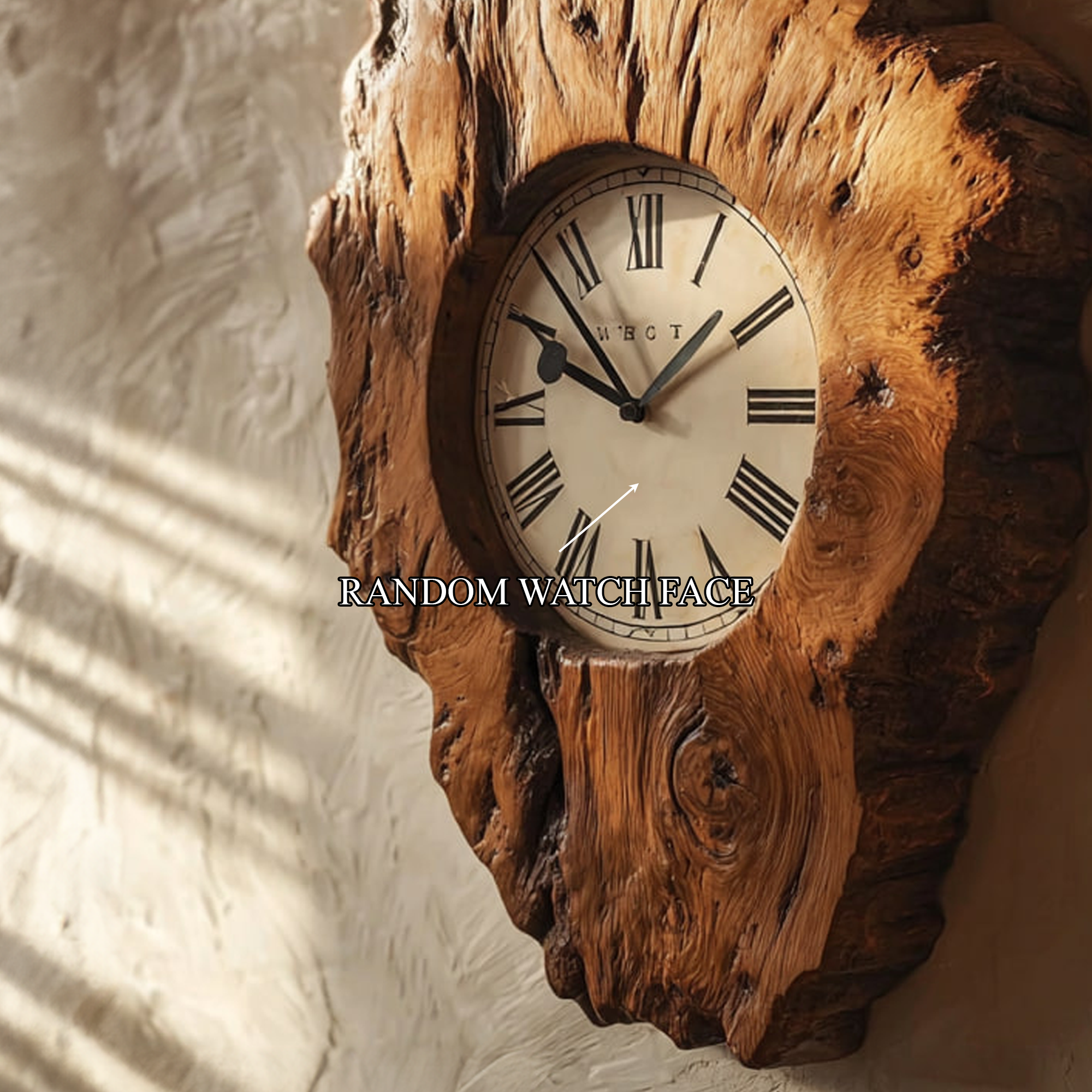Rustic Organic Wood Wall Clock Home Interior Or Hallway SINLKICK017