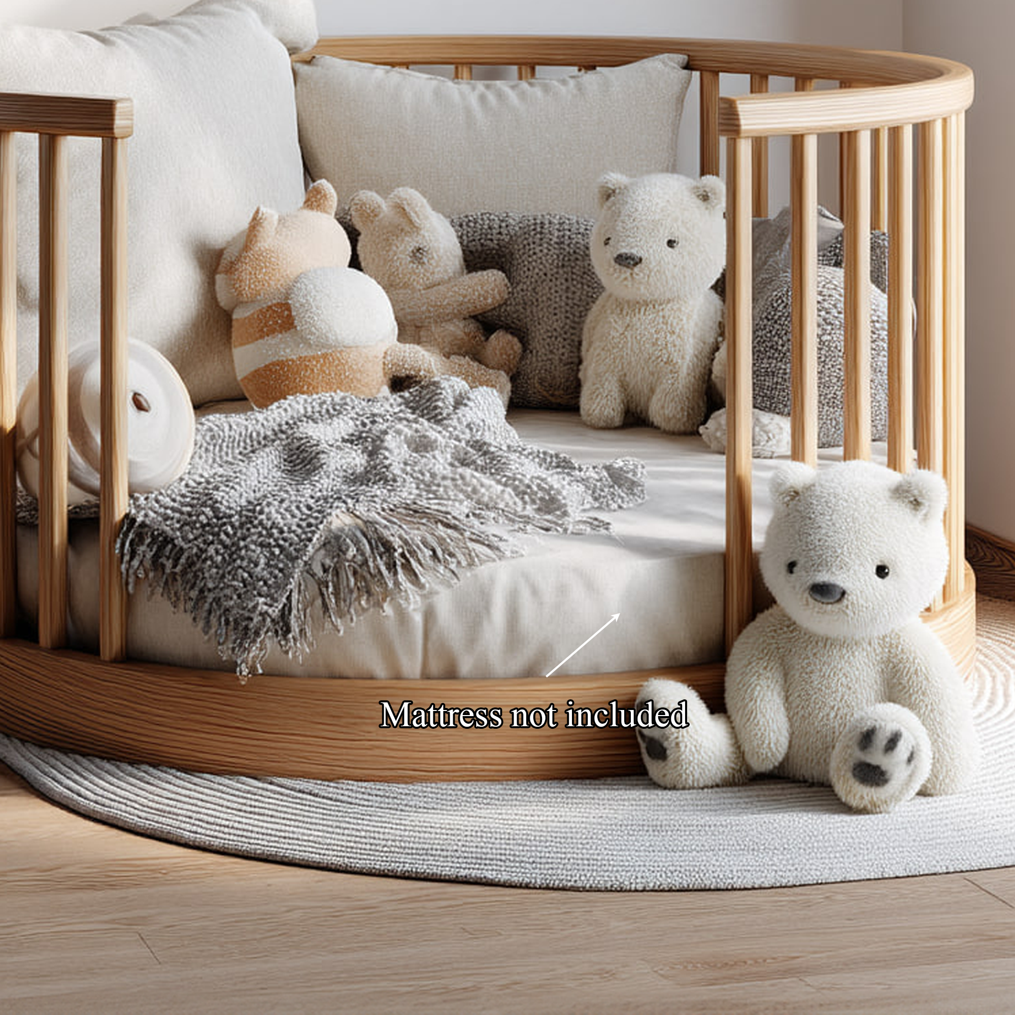 Mid Century Round Daybed Nursery Bedroom SINLKIWB52