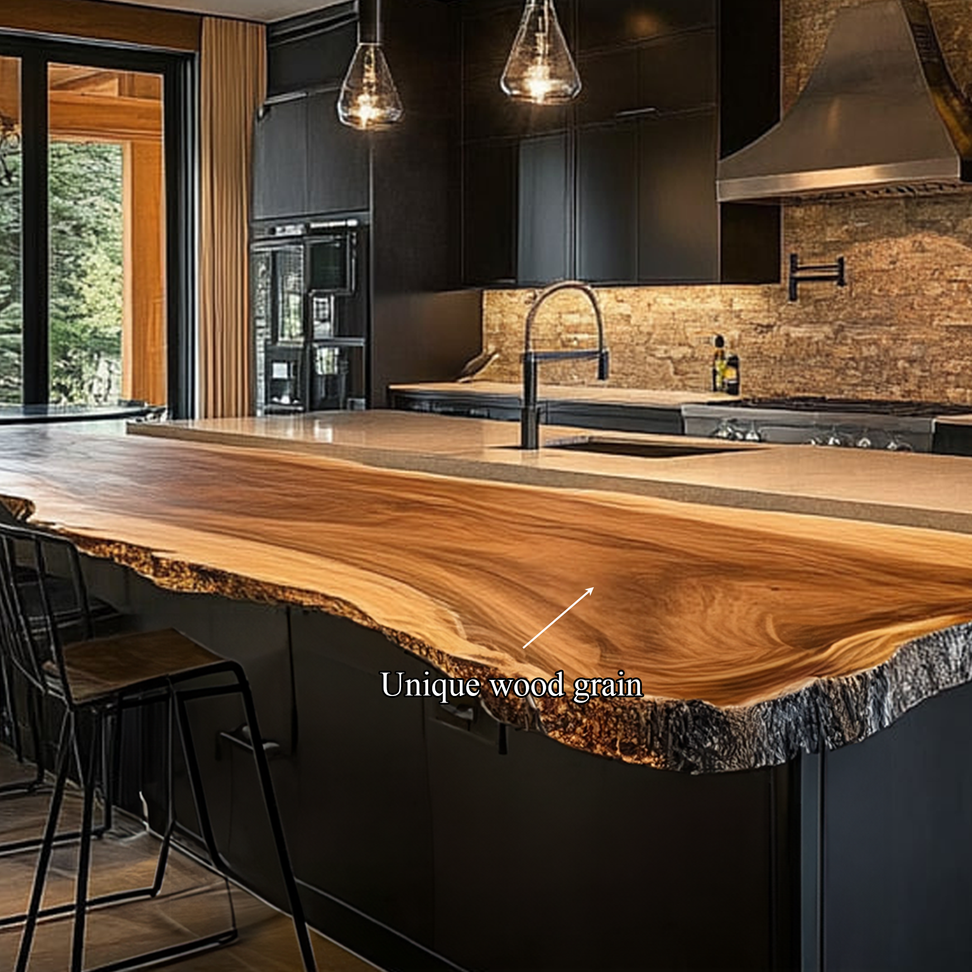 Rustic Natural Edge Kitchen Island Kitchen Or Cooking Space SINLKIKI123