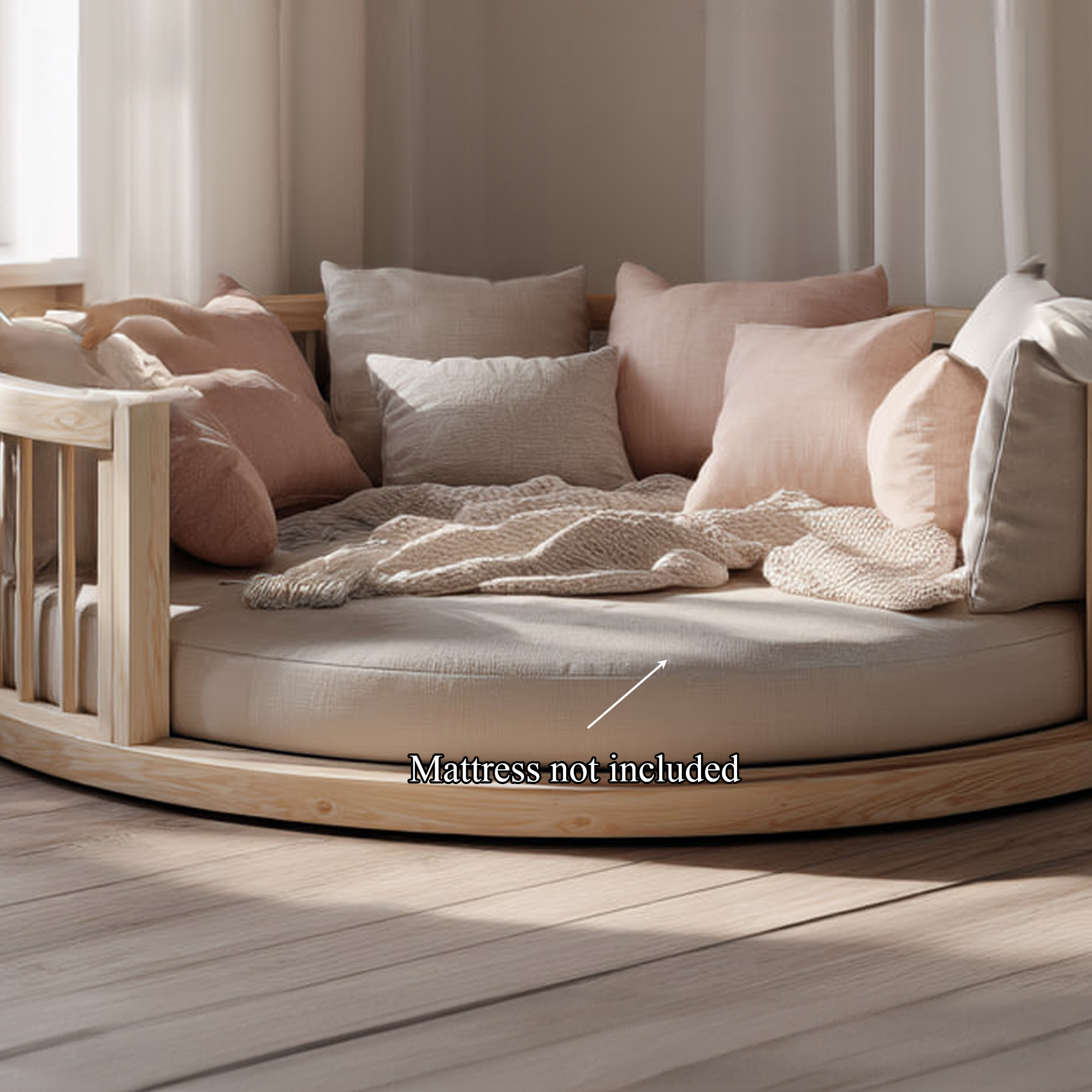 Mid Century Nursery Round Daybed Bedroom SINLKIWB55