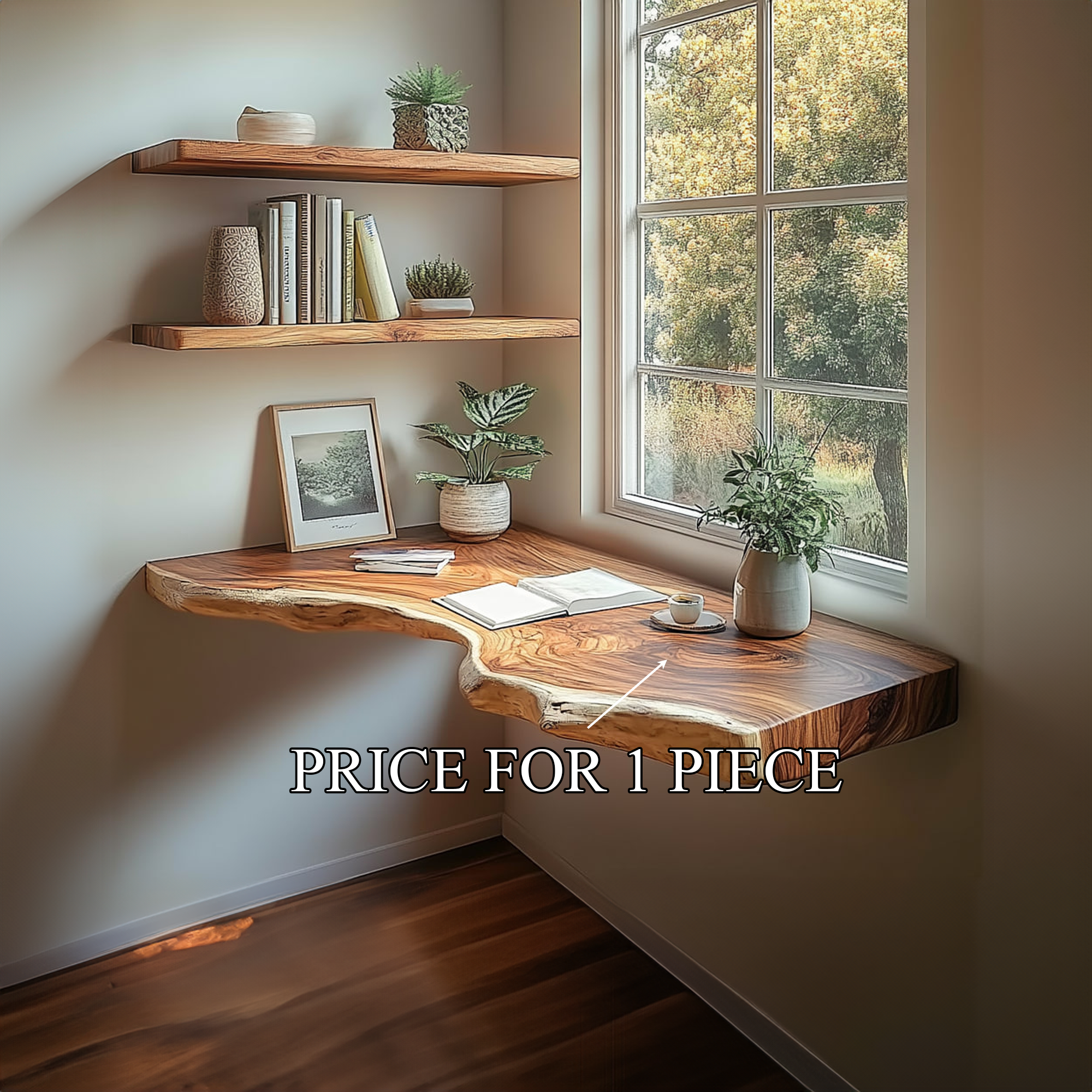 Rustic Floating Study Desk Shelf Bedroom Decor SINLKIFL216