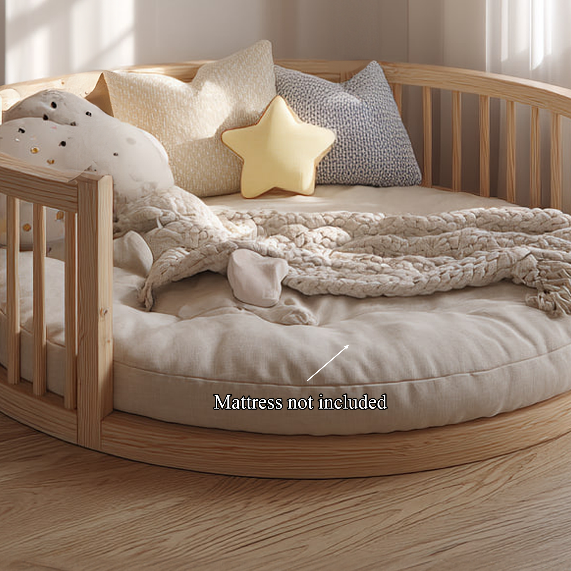 Scandinavian Round Toddler Bed Kids Bedroom SINLKIWB54