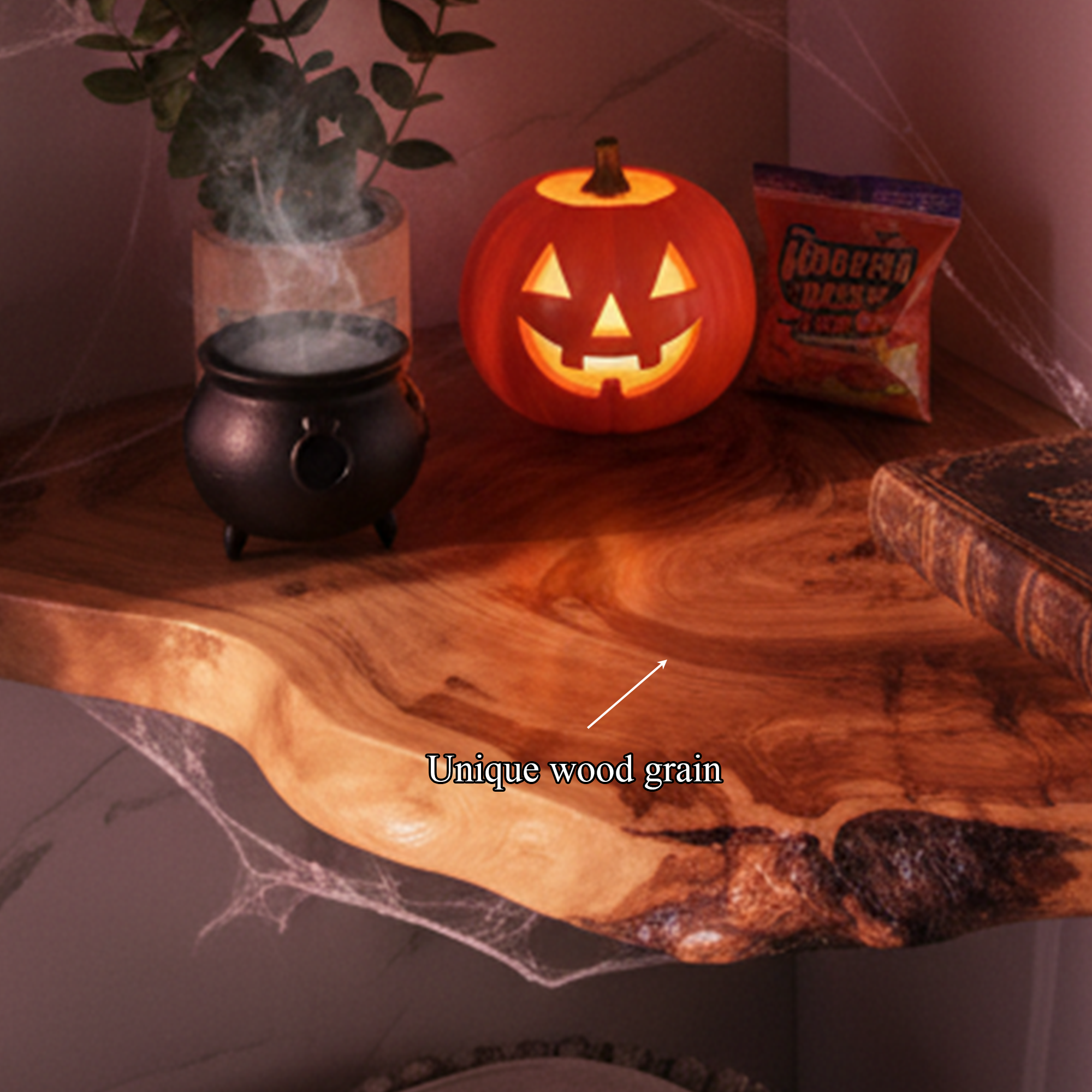 Mid Century Halloween Floating Shelf Wall Accent Living Room SINLKIHW054