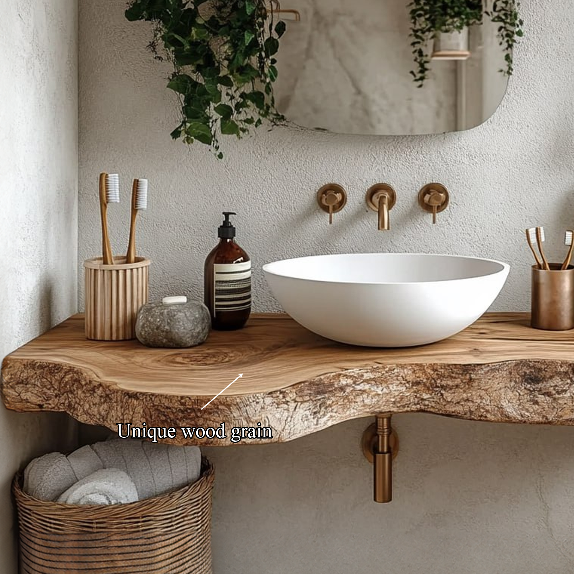 Midcentury Floating Shelf Handmade Vanity Bathroom SINLBRV108