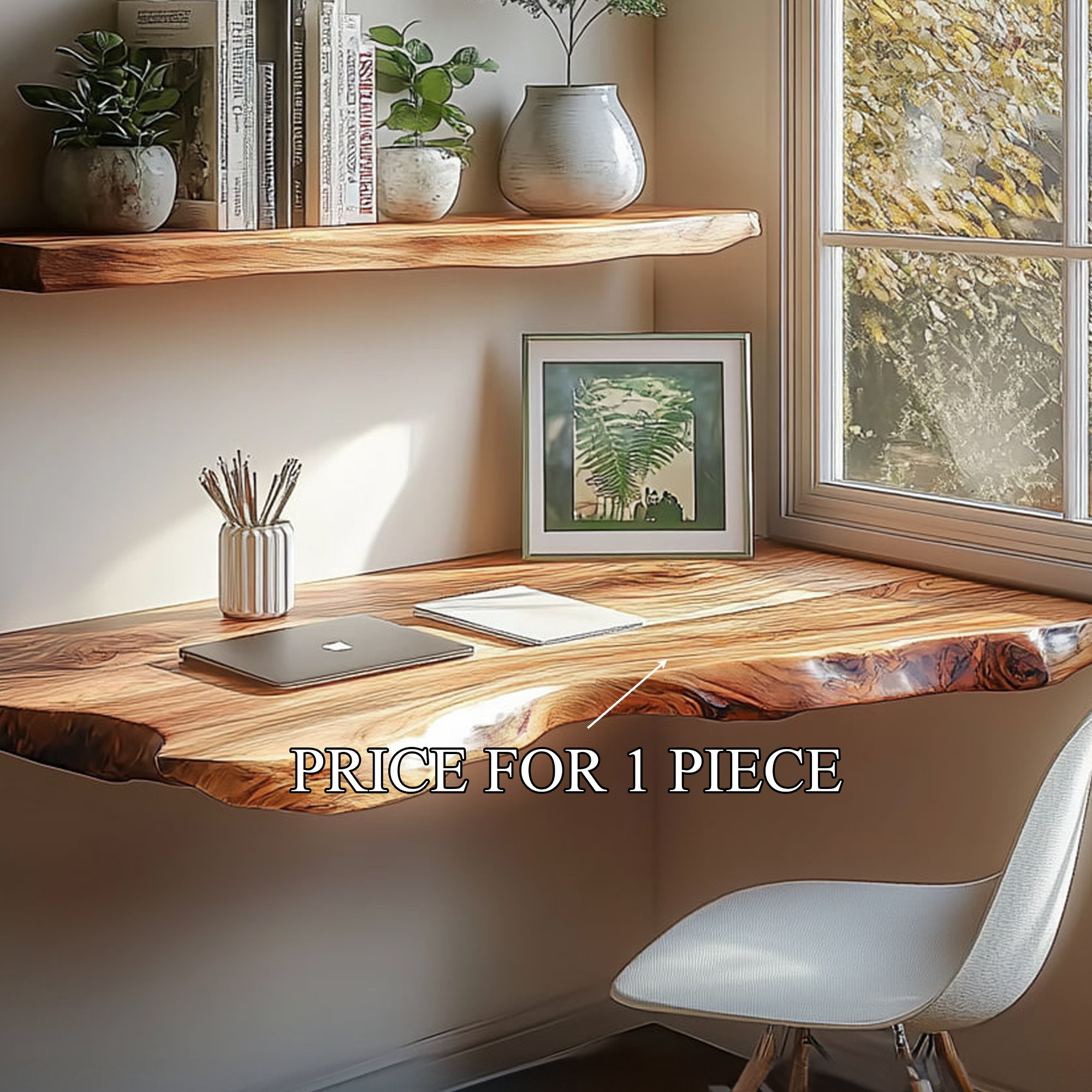 Rustic Floating Work Desk Shelf Bedroom Office SINLKIFL211