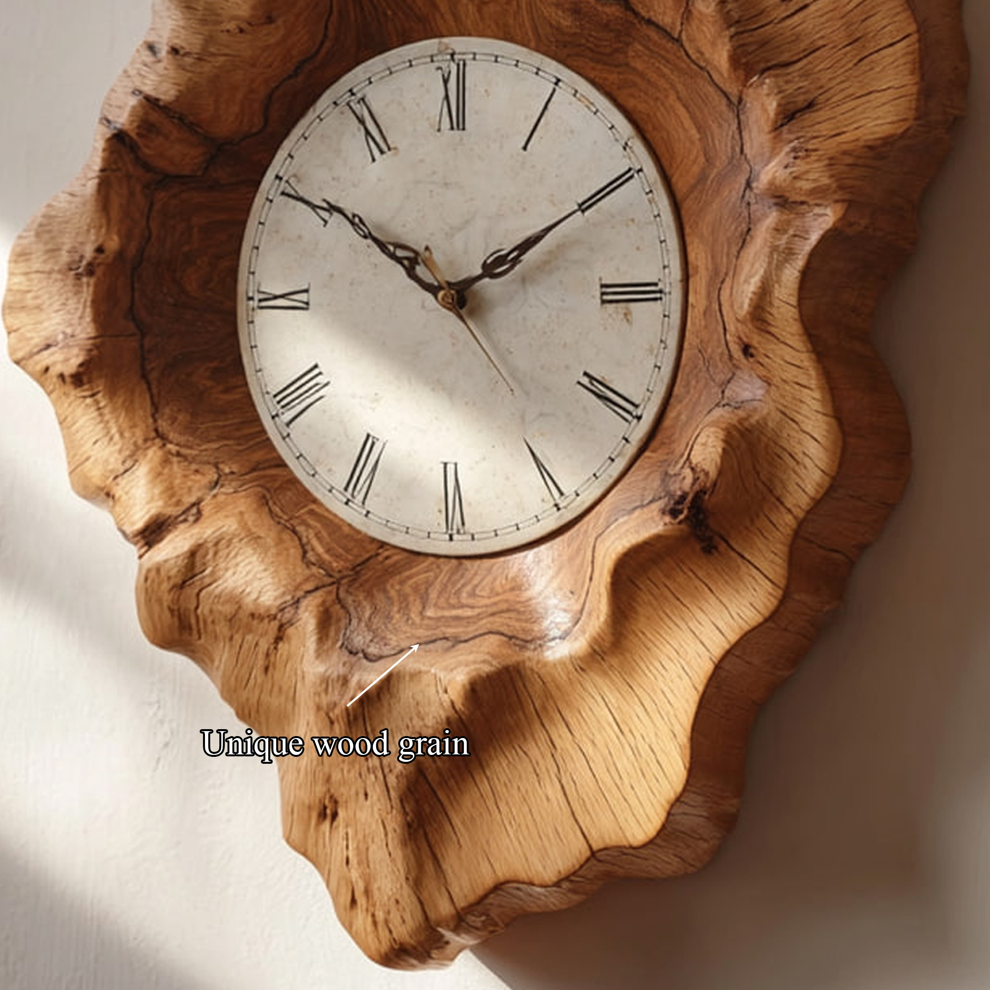 Rustic Organic Natural Wood Wall Clock Office Or Study Room Decor SINLKICK003