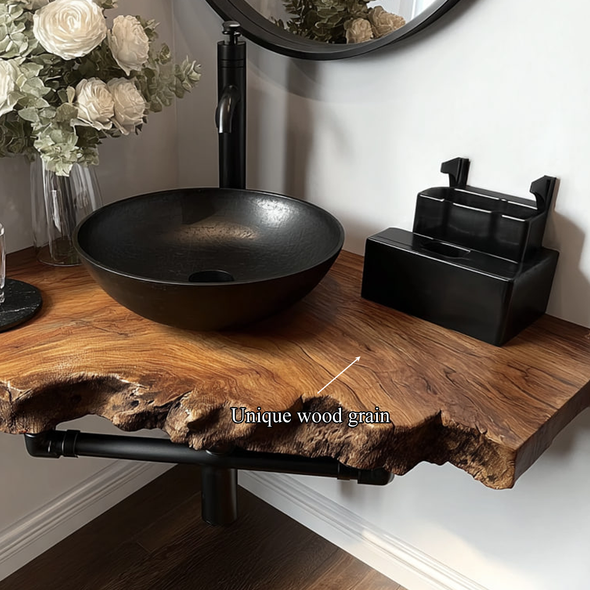 Midcentury Floating Shelf Narrow Washroom SINLKIBRV149