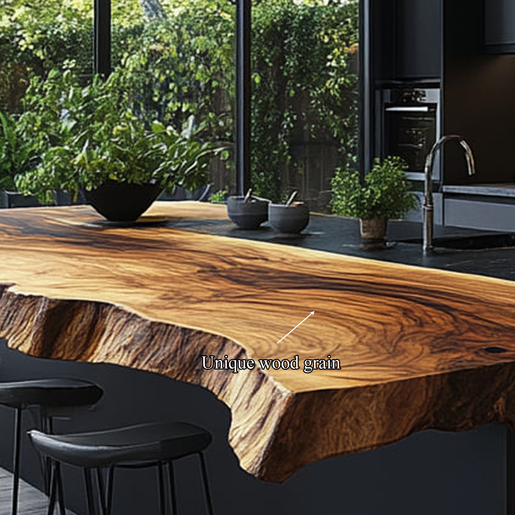 Sculptural Live Edge Kitchen Island Kitchen Or Breakfast Area SINLKIKI116