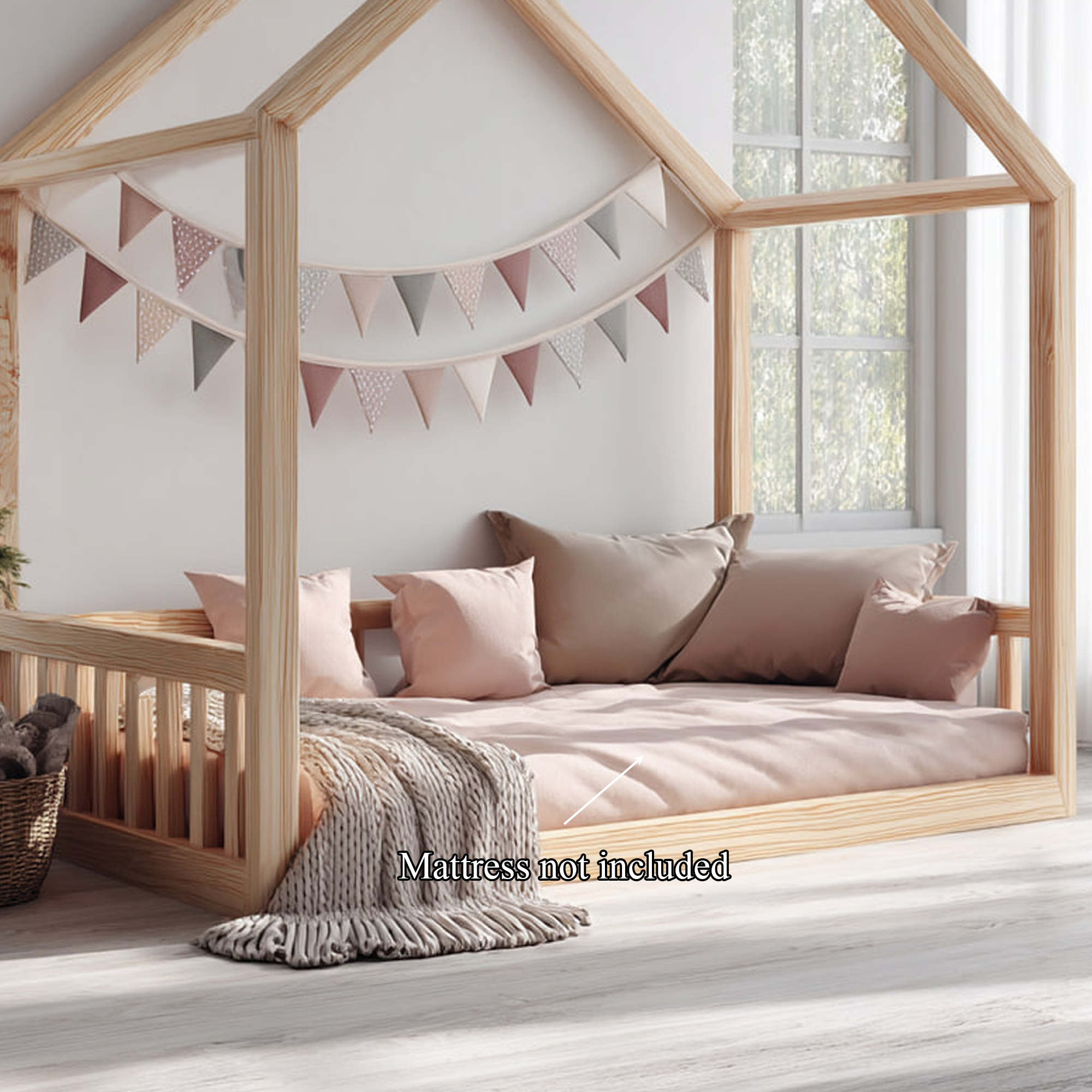 Scandinavian Floor House Bed Kids Bedroom Nursery SINLKIWB59