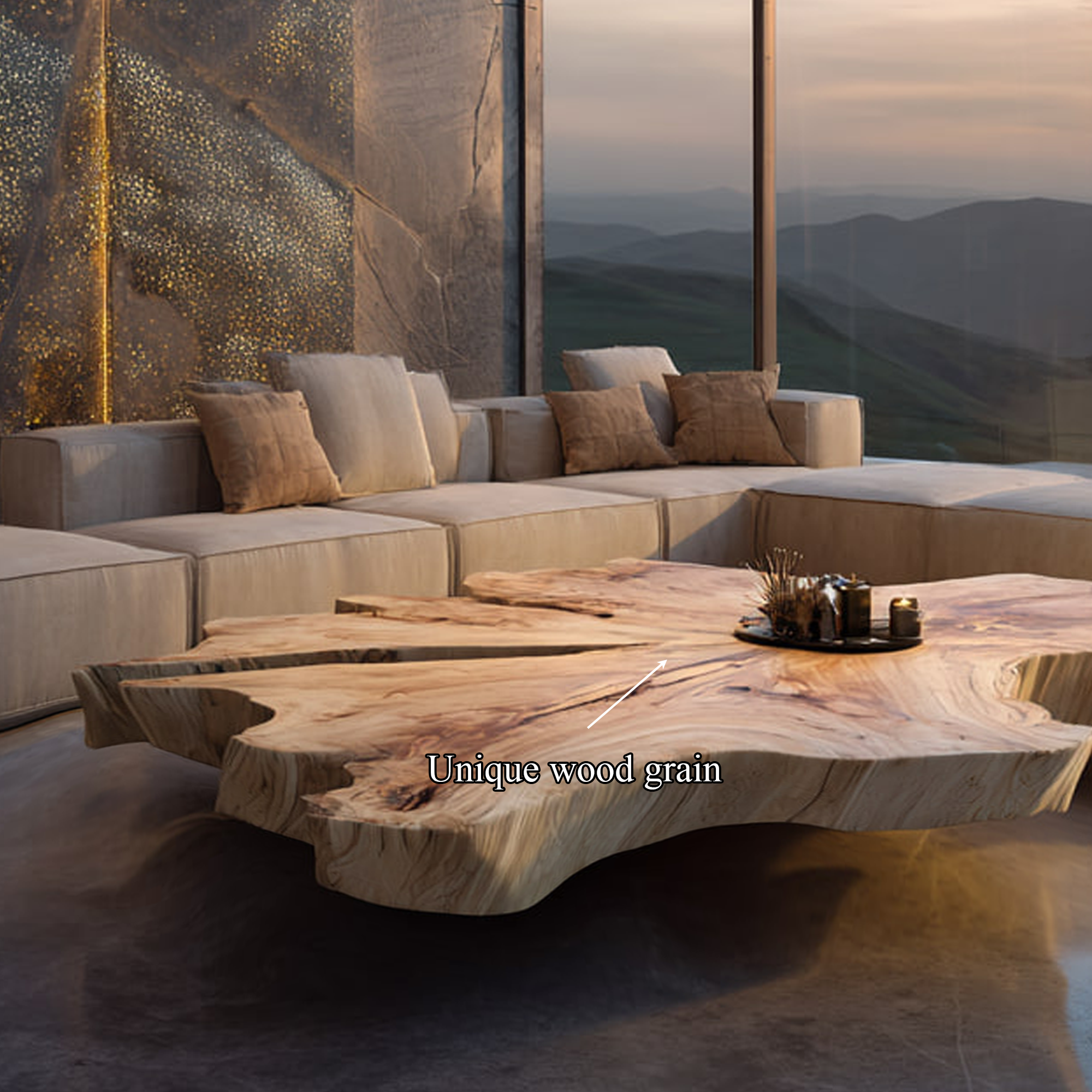 Rustic Natural Form Coffee Table Living Room Or Family Room SINLKICF137