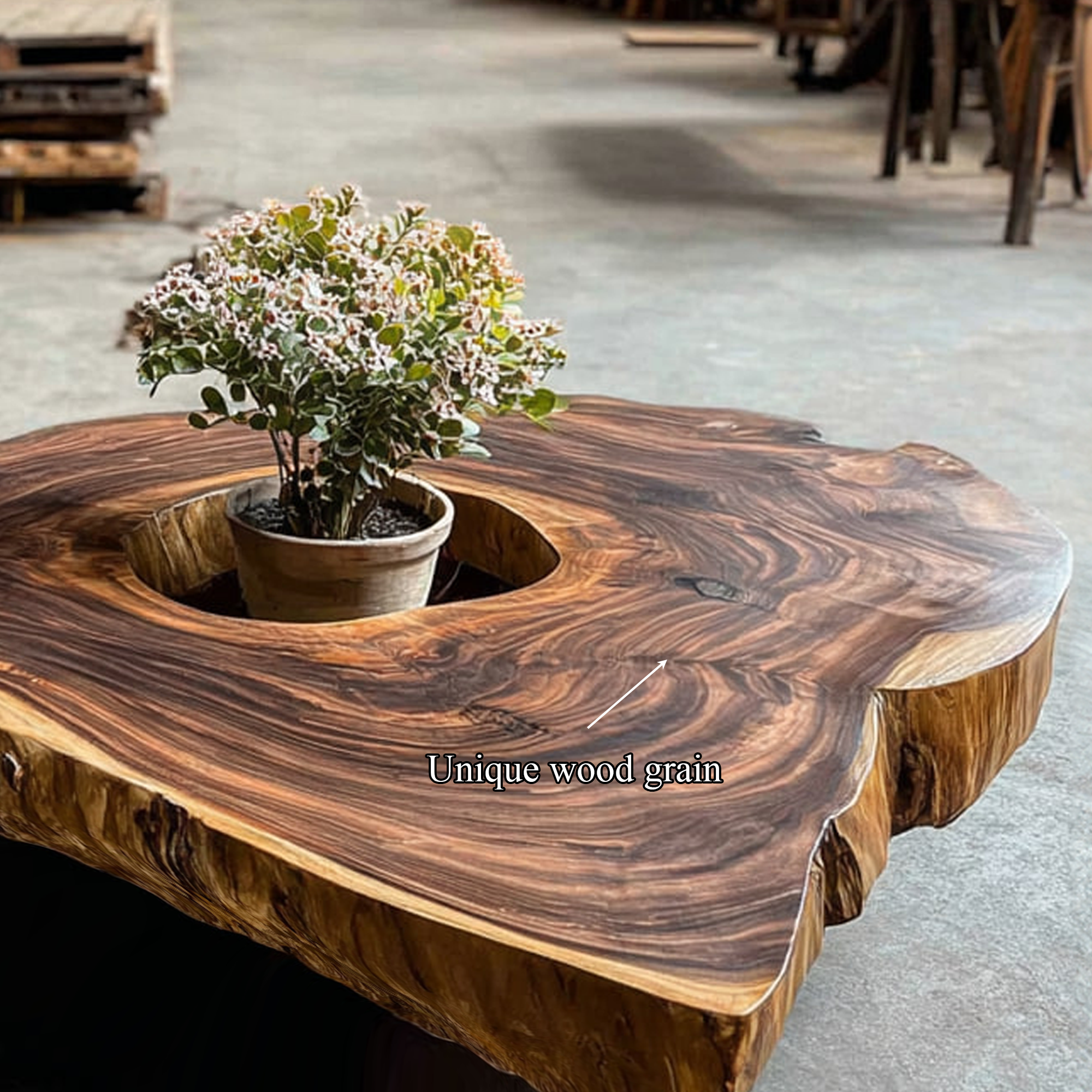 Mid Century Rustic Live Edge Table Living Room And Entryway SINLKICF139