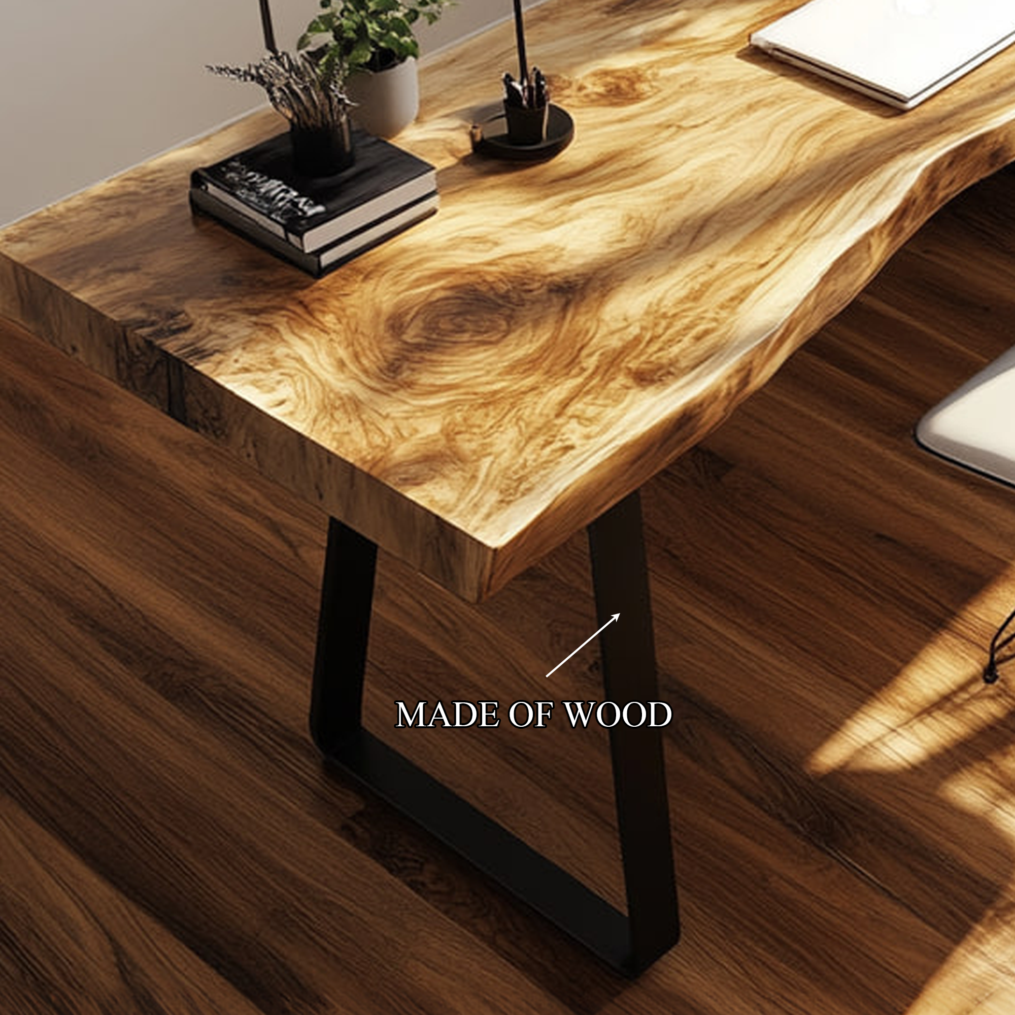 Rustic Live Edge Modern Work Desk Home Office And Studio Room SINLKIDK023