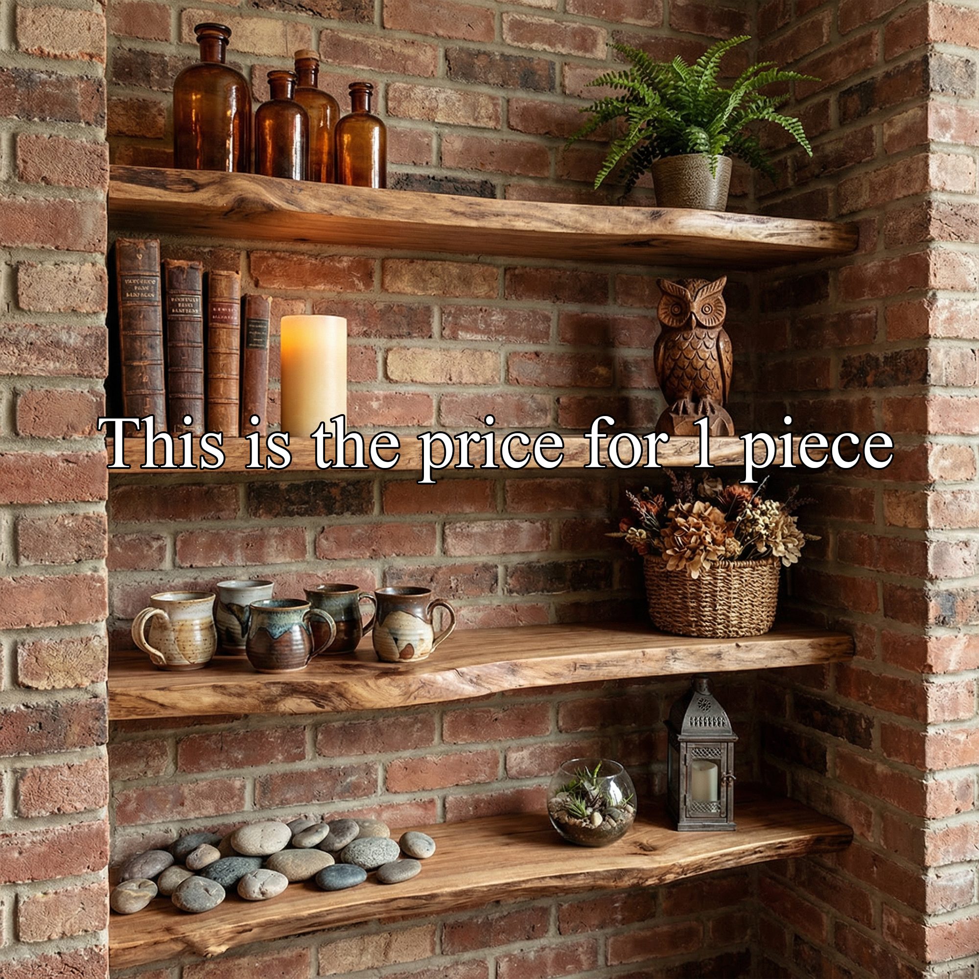 Industrial Rustic Floating Wall Shelves Solid Wood SINLKIFL493