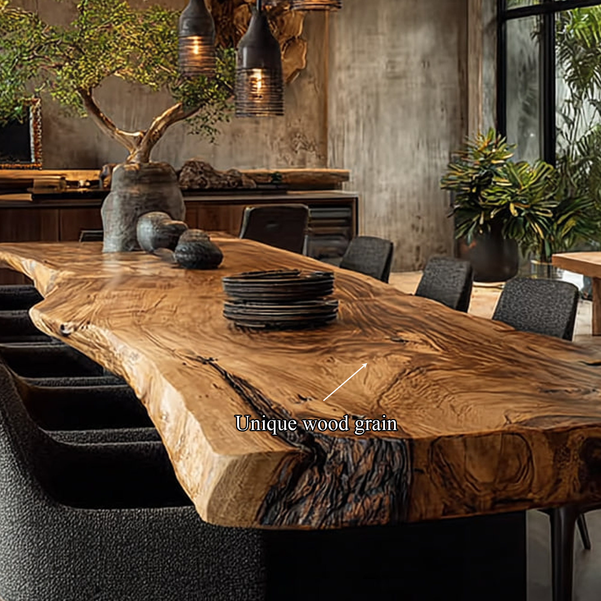 Rustic Dining Table Living Space SINLKIDT084