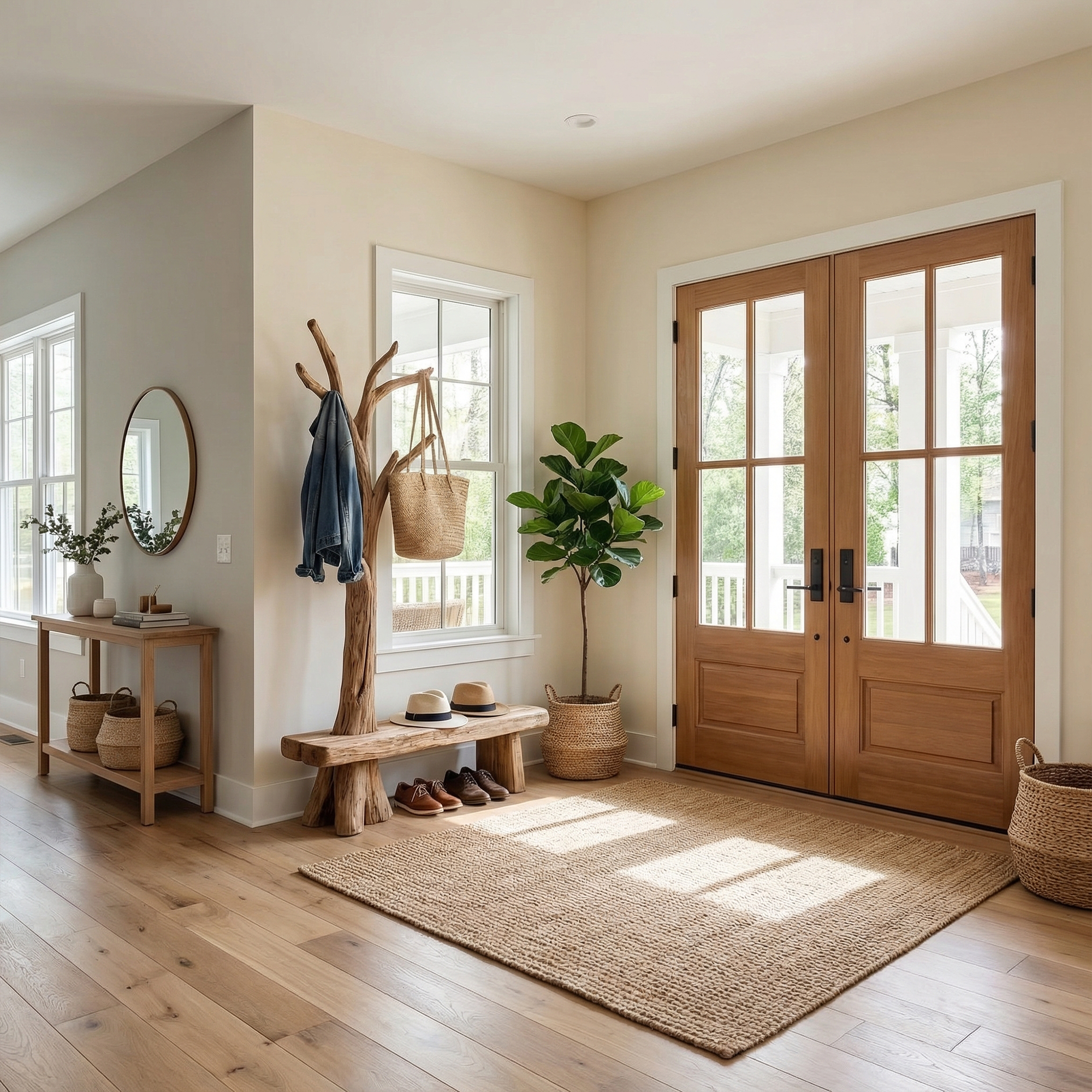 Rustic Tree Coat Rack Entryway And Hallway SINLKITCR106