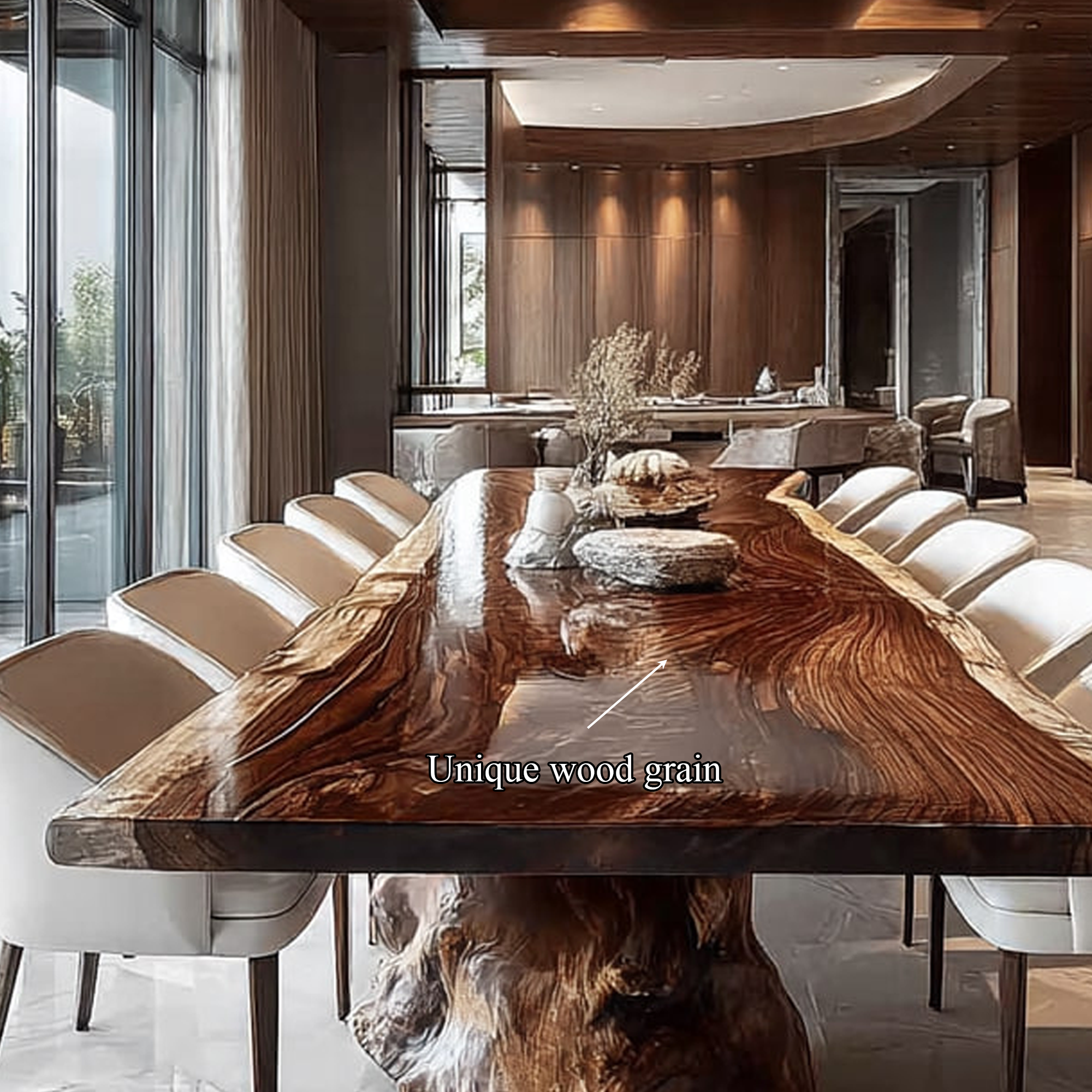 Rustic Live Edge Conference Table Office Space SINLKIDT086